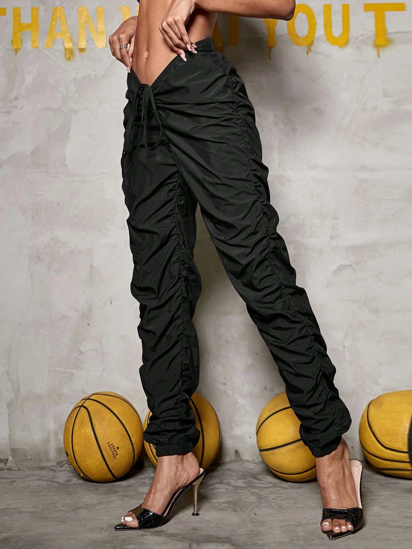 Drawstring Cargo Jogger Pants – back view detail