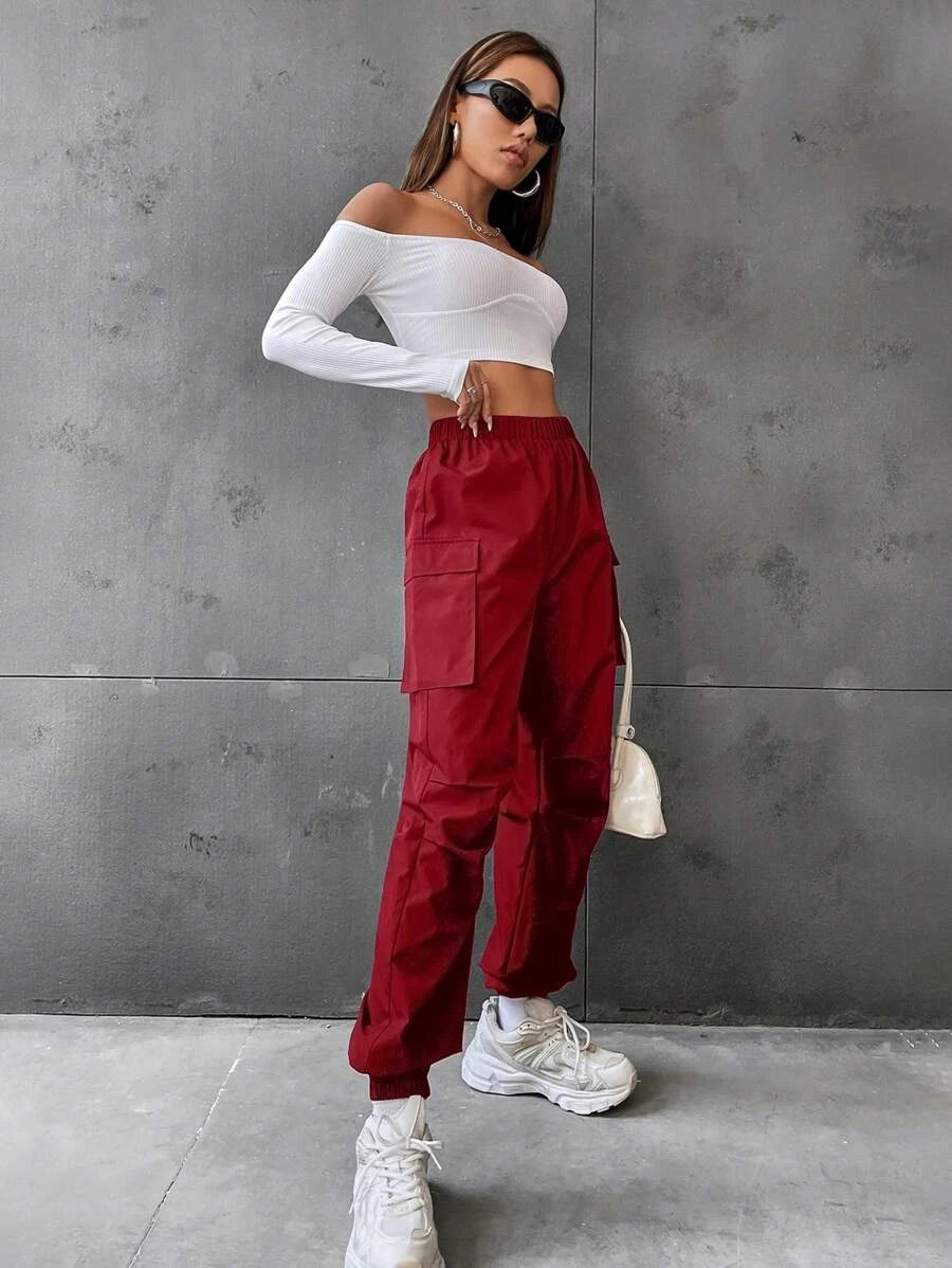 Casual Flap Pocket Side Jogger Pants – lifestyle view 19
