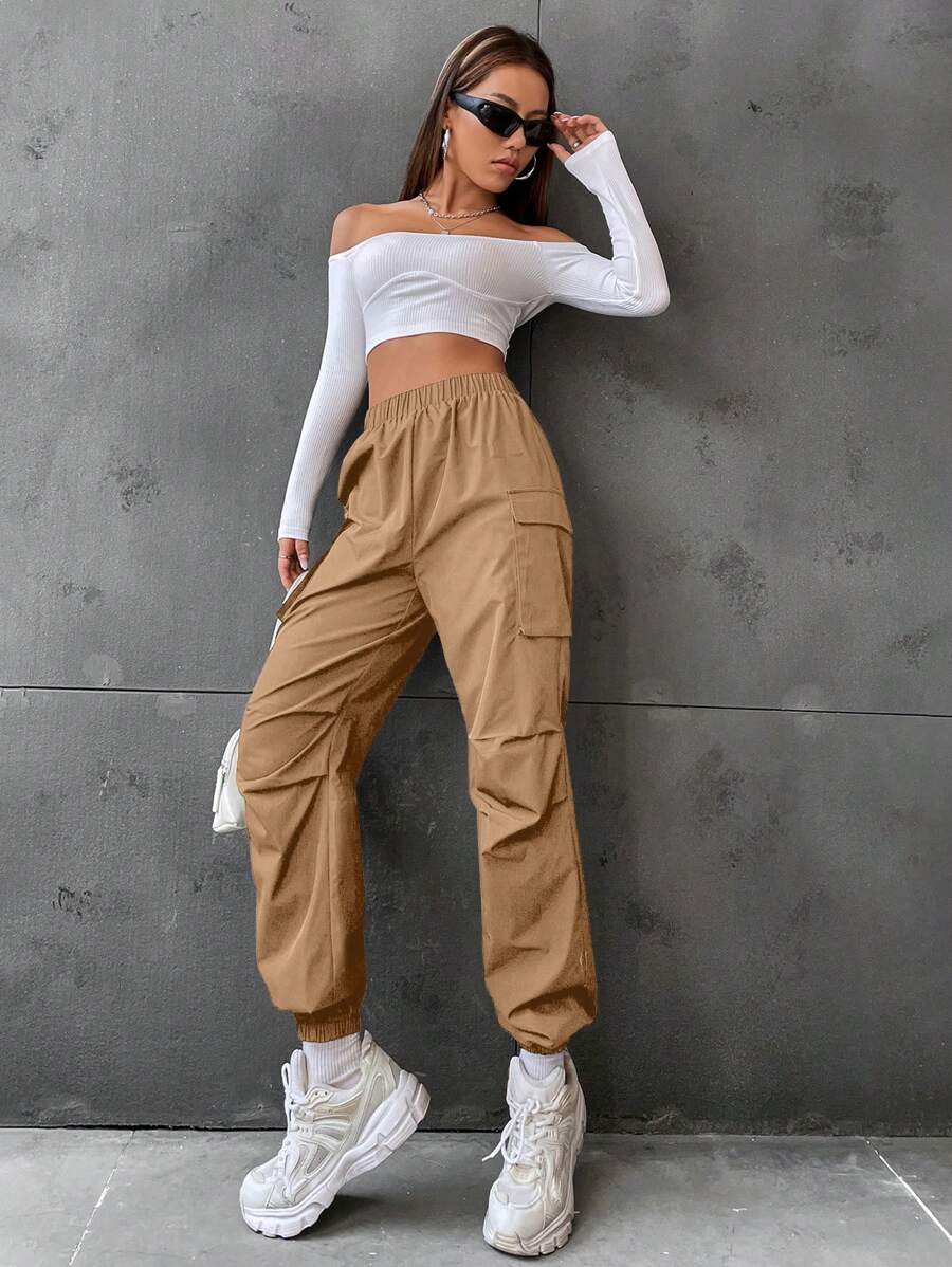 Casual Flap Pocket Side Jogger Pants – lifestyle view 11