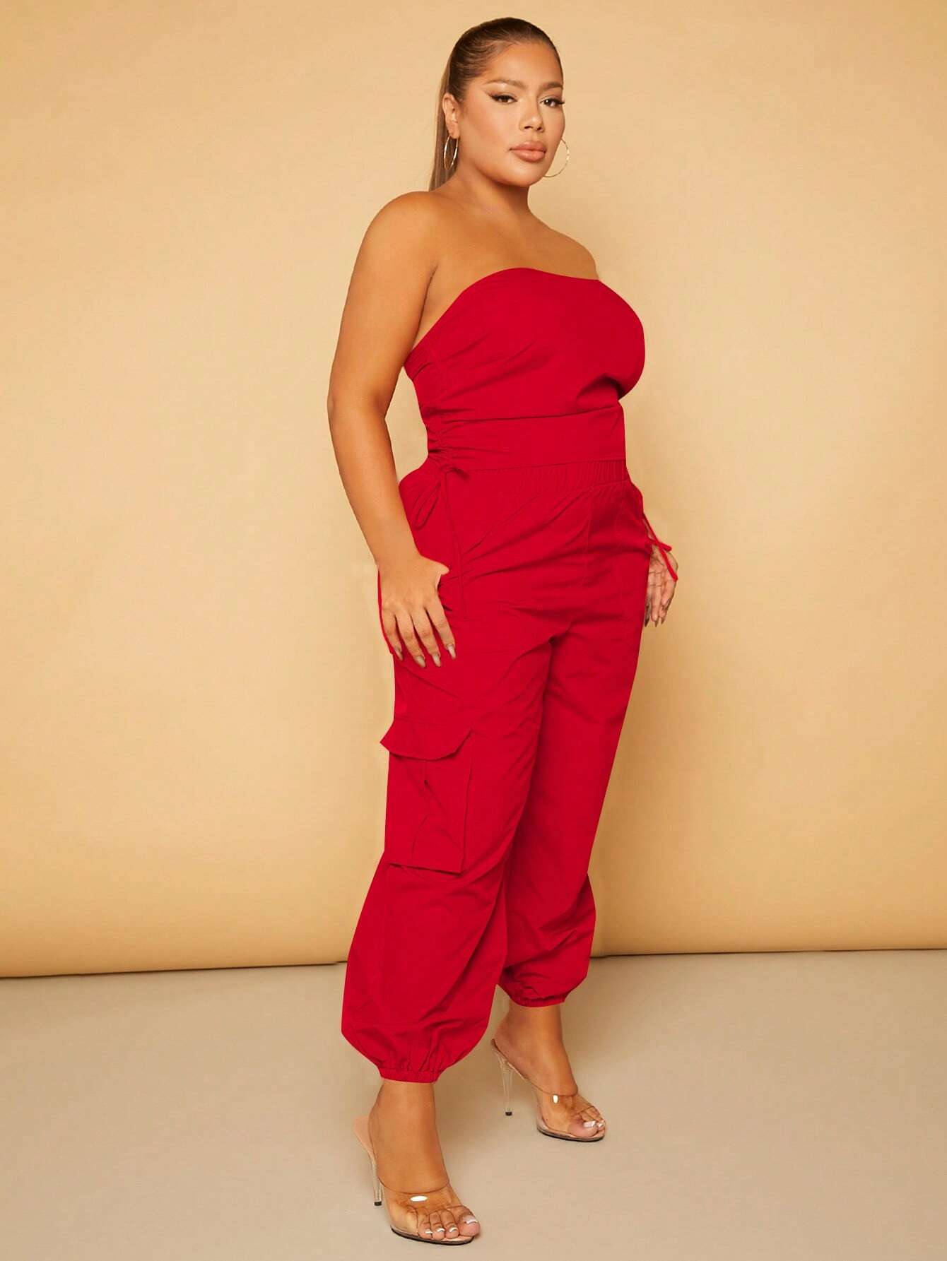 Plus Size Drawstring Waist Cargo Pants – lifestyle view 11