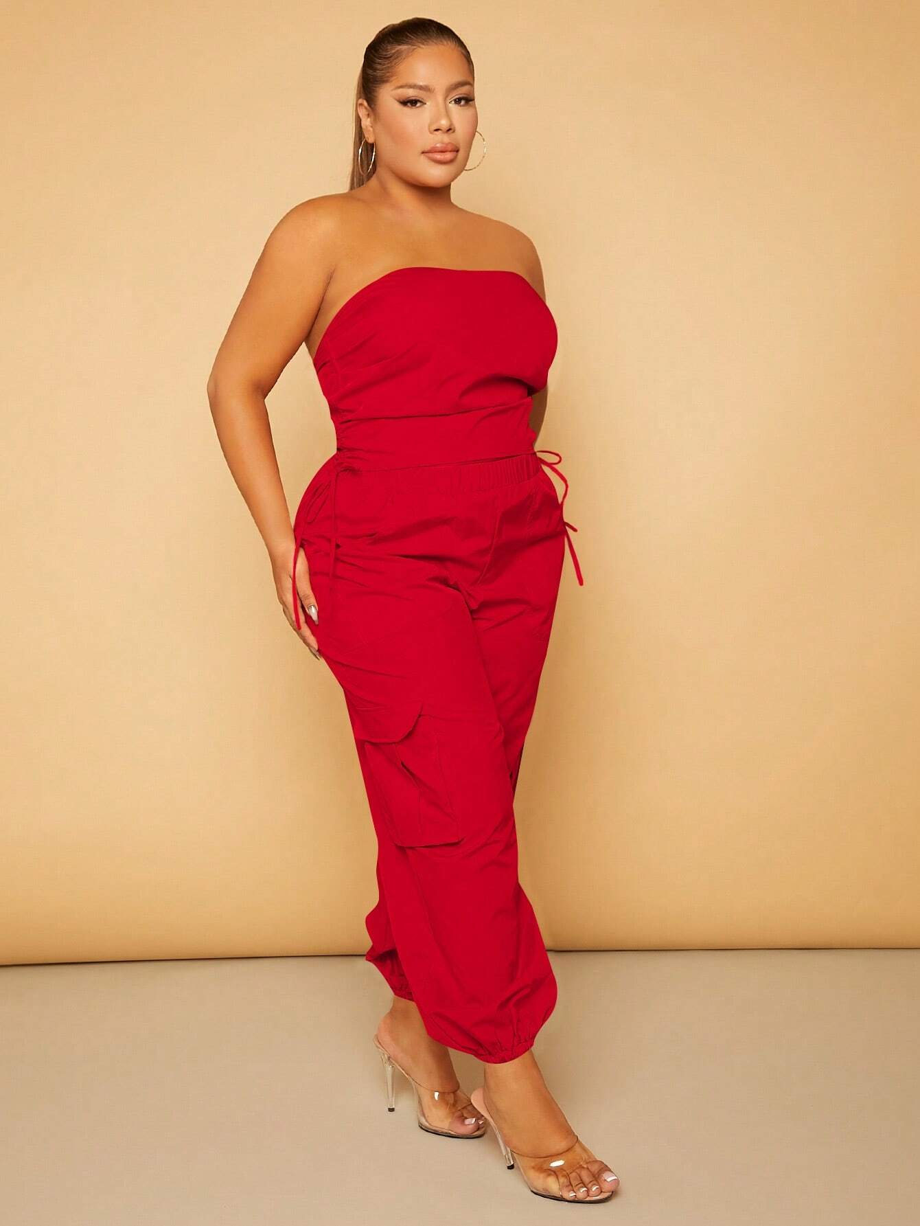 Plus Size Drawstring Waist Cargo Pants – lifestyle view 13