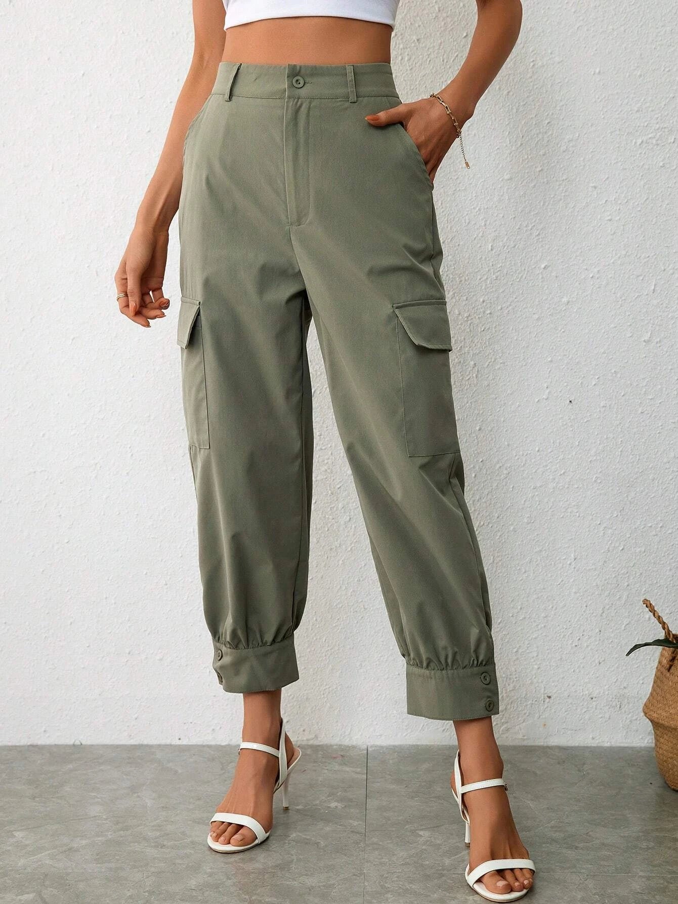Flap Pocket Side Cargo Pants Style 4 – waistband detail