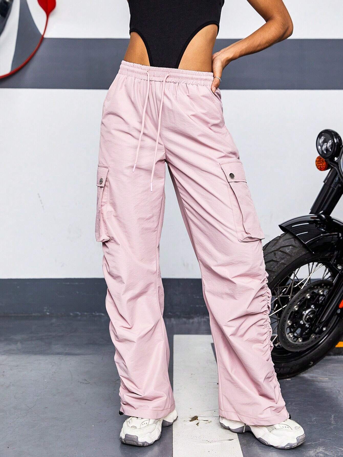 Casual Waist Pocket Cargo Pants – women's cargo pants front view