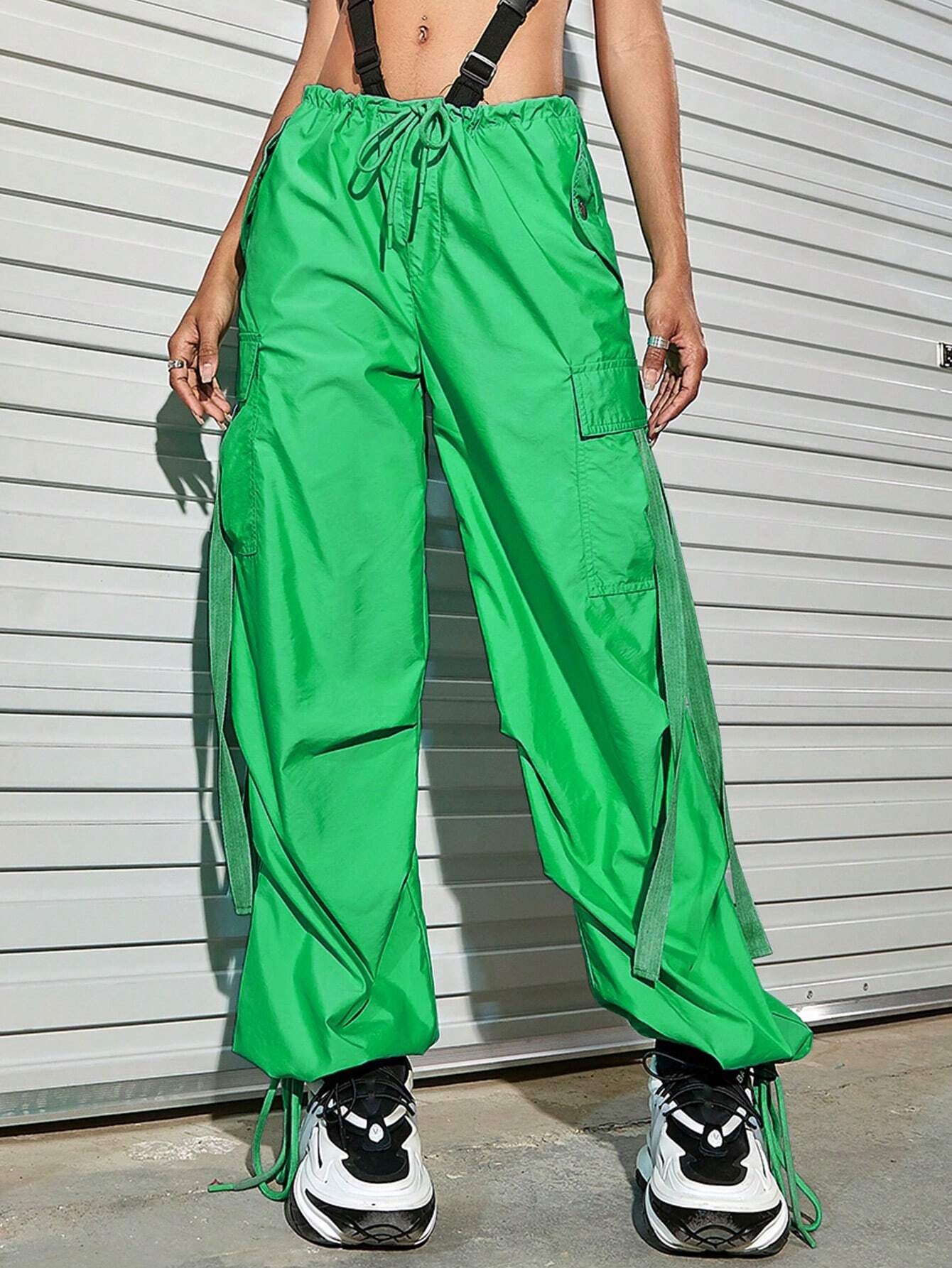 Drawstring Cargo Parachute Pants – lifestyle view 16