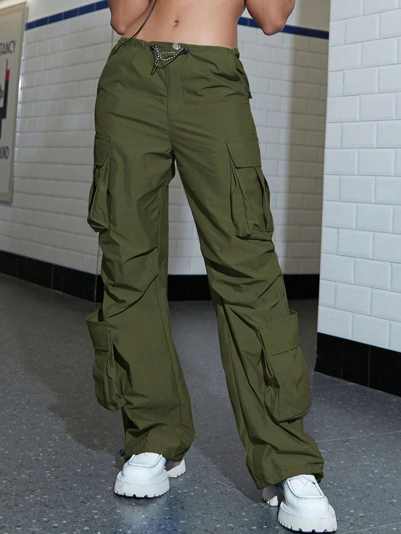 Ruched Cargo Parachute Pants – lifestyle view 14