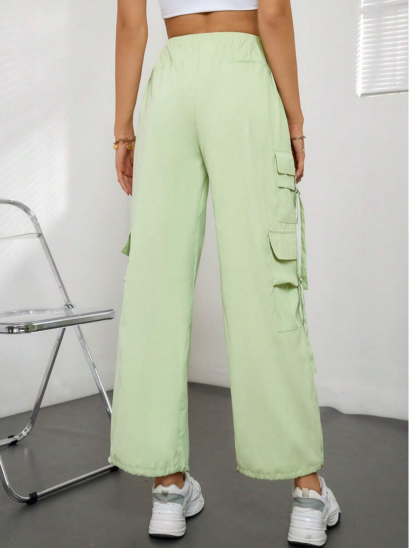 Flap Side Pocket Side Cargo Pants – back view detail