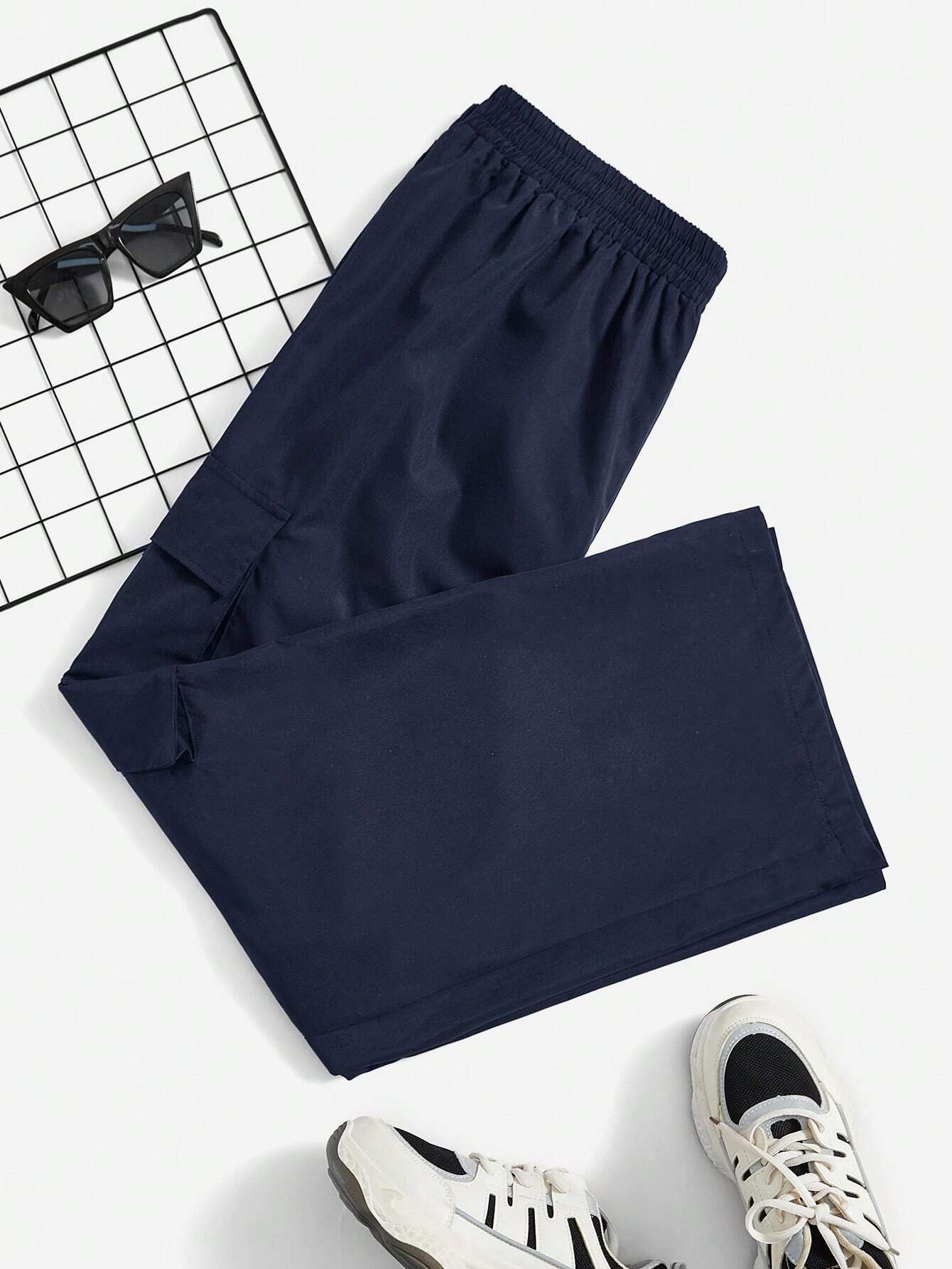Flap Pocket Side Cargo Pants in Green – lifestyle view 15