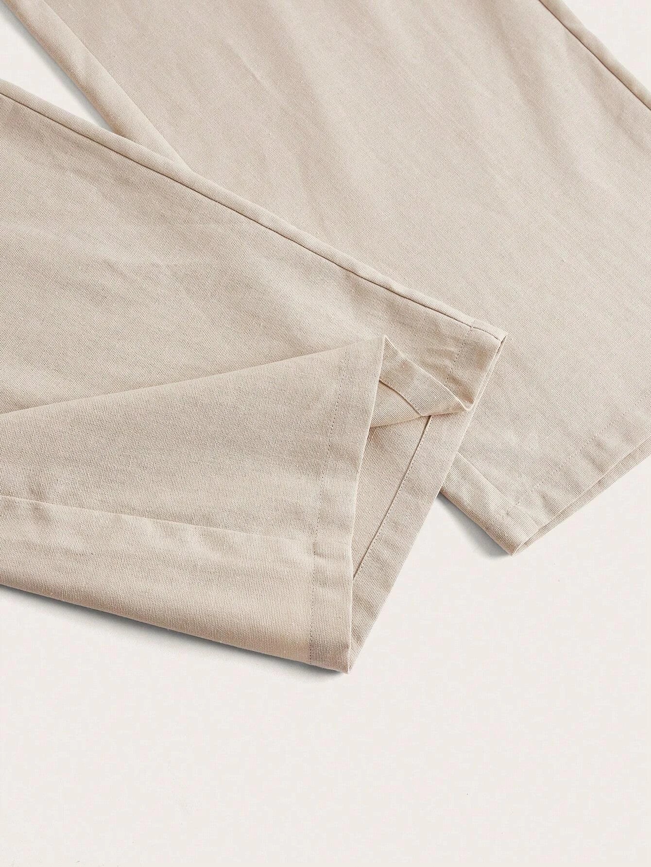 Letter Graphic Flap Pocket Side Cargo Pants – pocket detail close-up