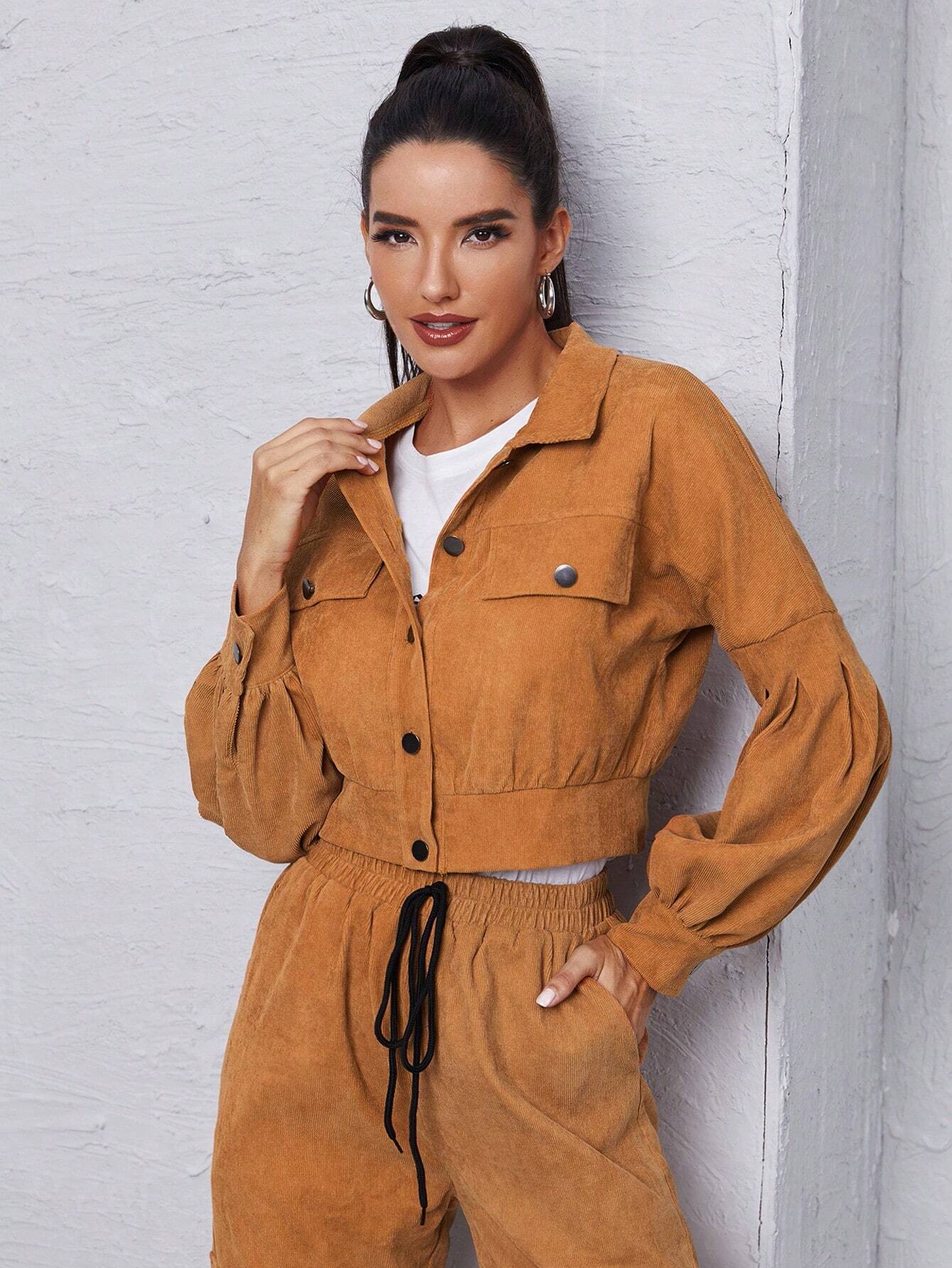 Jacket With Tie Front Cargo PantsJacket With Tie Front Cargo Pants - Image 6