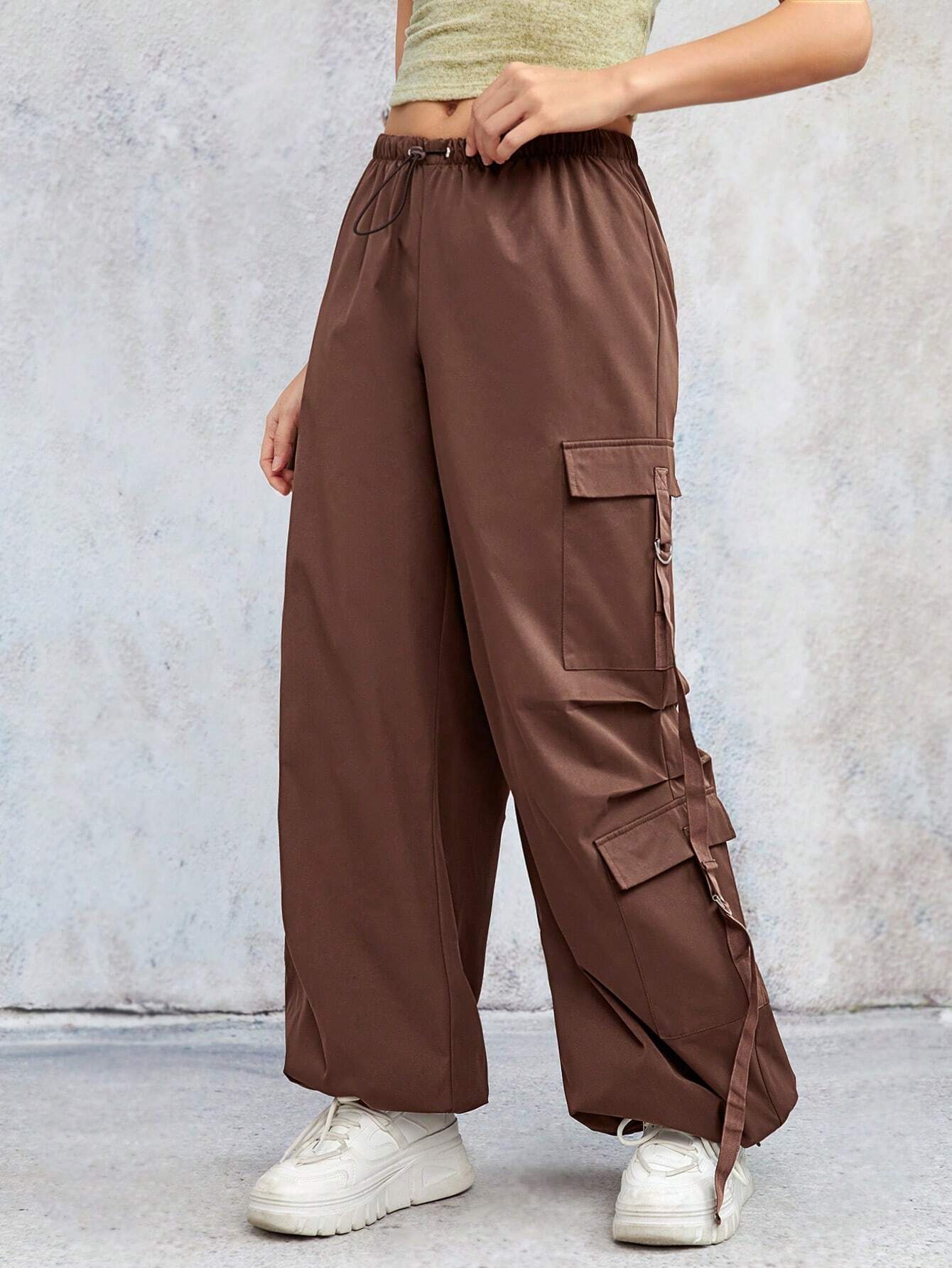 Casual Waist Flap Cargo Pants – women's cargo pants front view