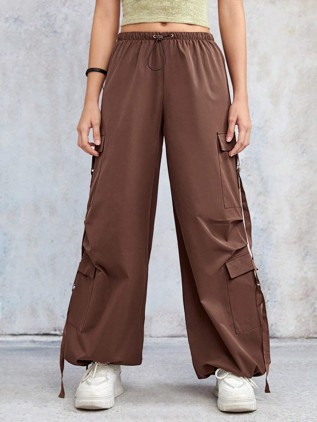 Casual Waist Flap Cargo Pants – side profile view