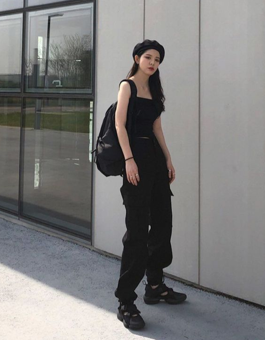 Adjustable Straight Leg Cargo Pants – pocket detail close-up