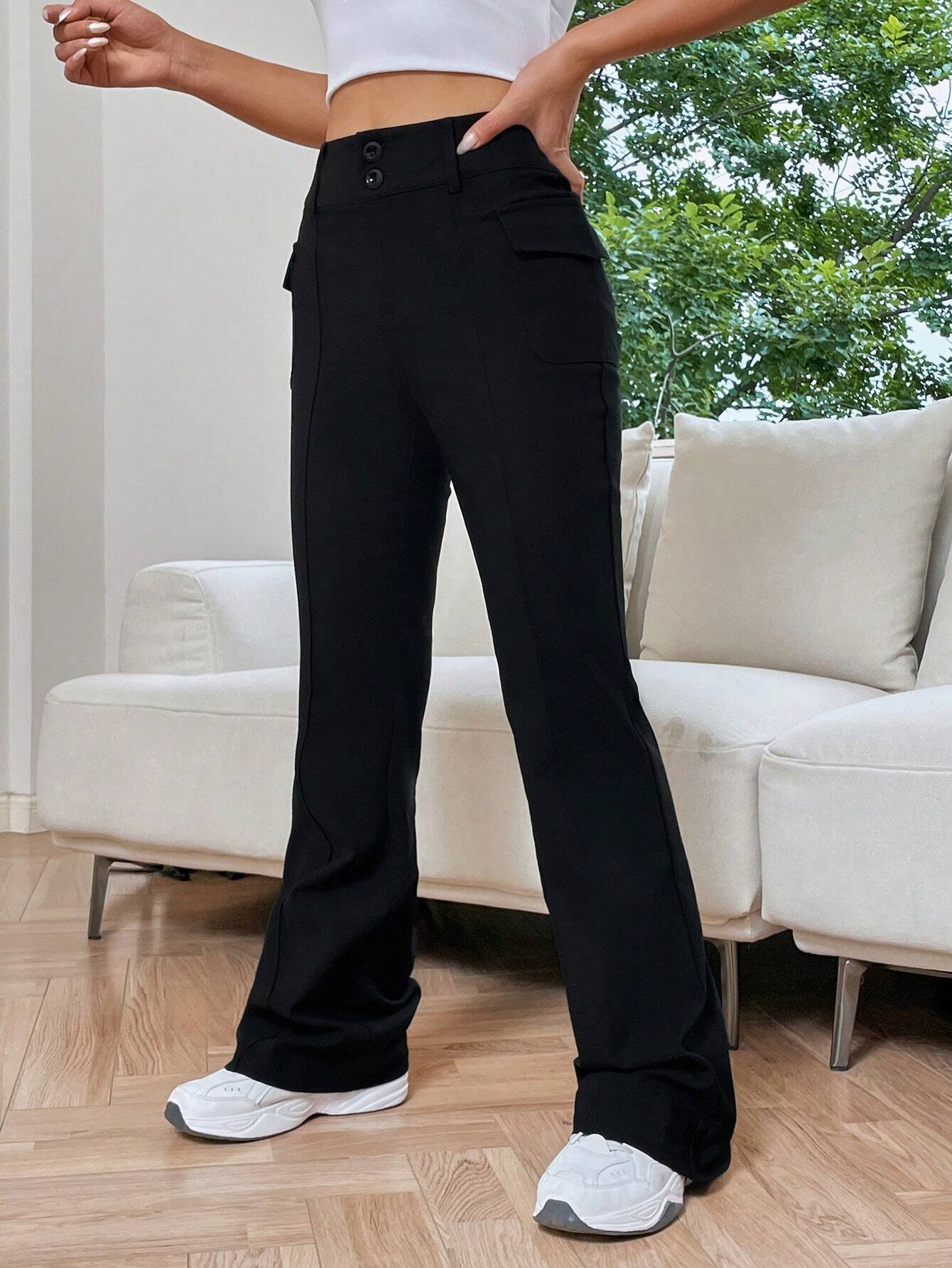 Flap Pocket Side Cargo Pants. – full length outfit view