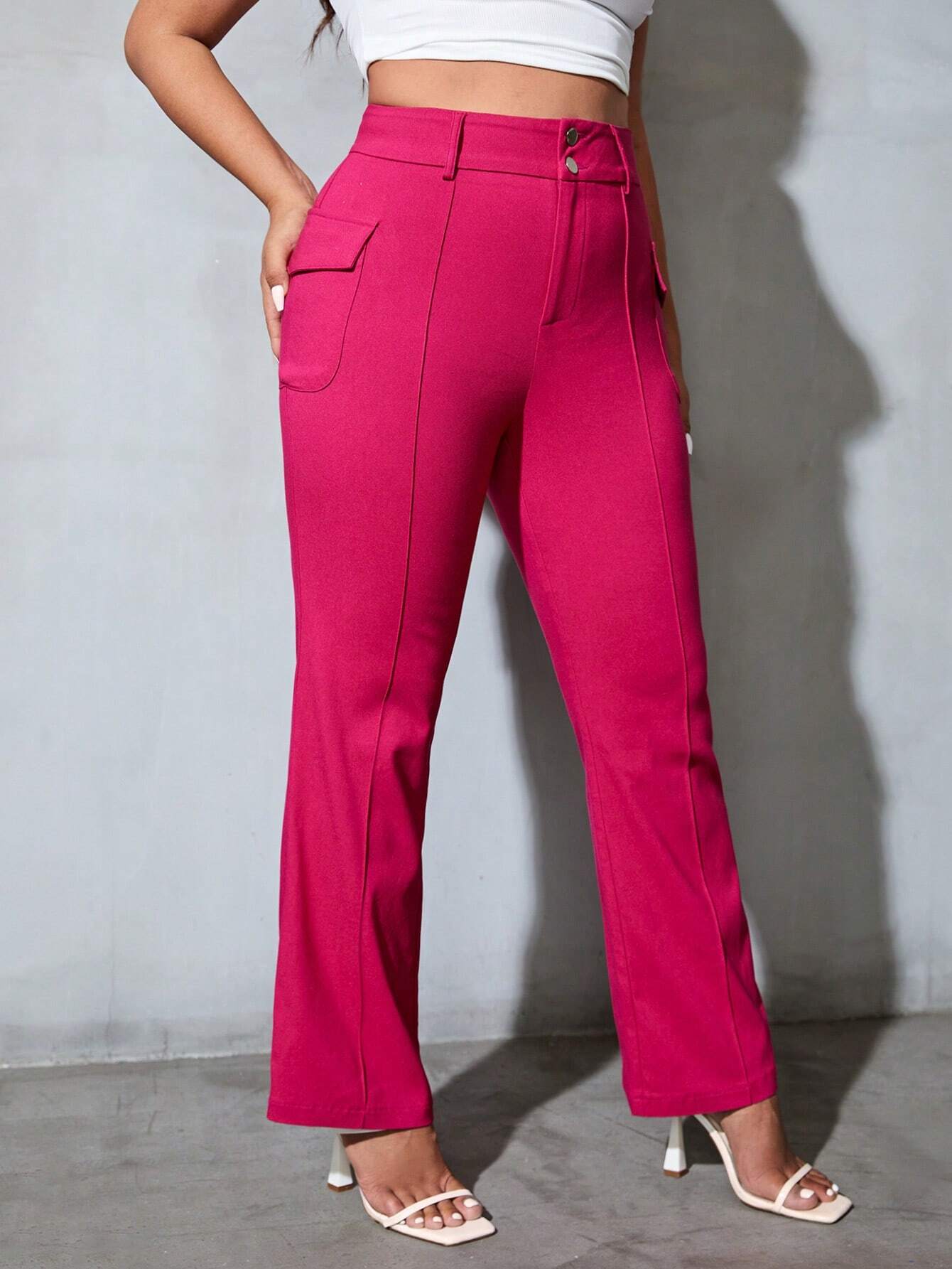 High Rise Cargo Pants With Flap Pocket – lifestyle view 15