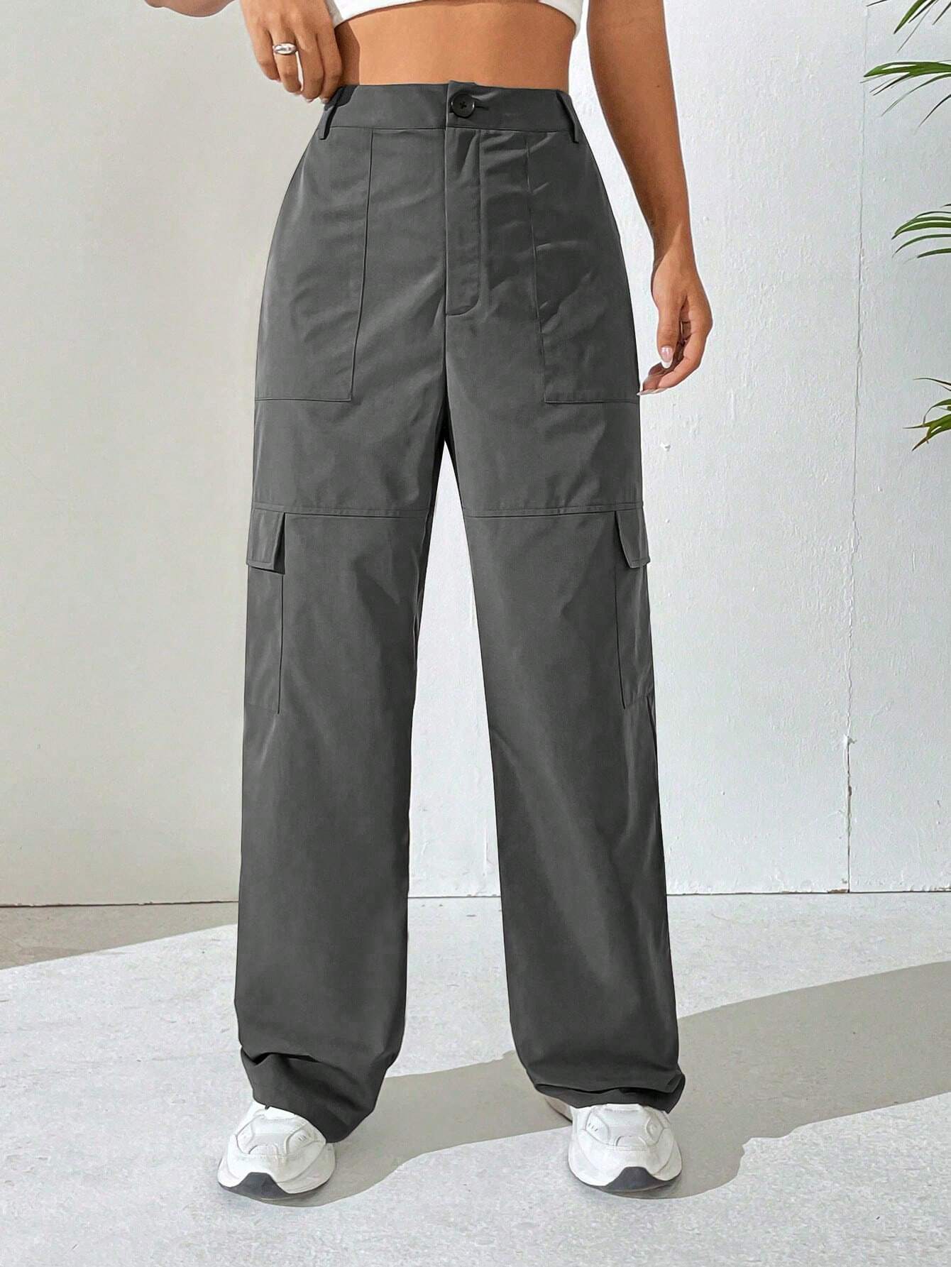 Solid Colored Flap Pocket Cargo Pant – styled outfit view