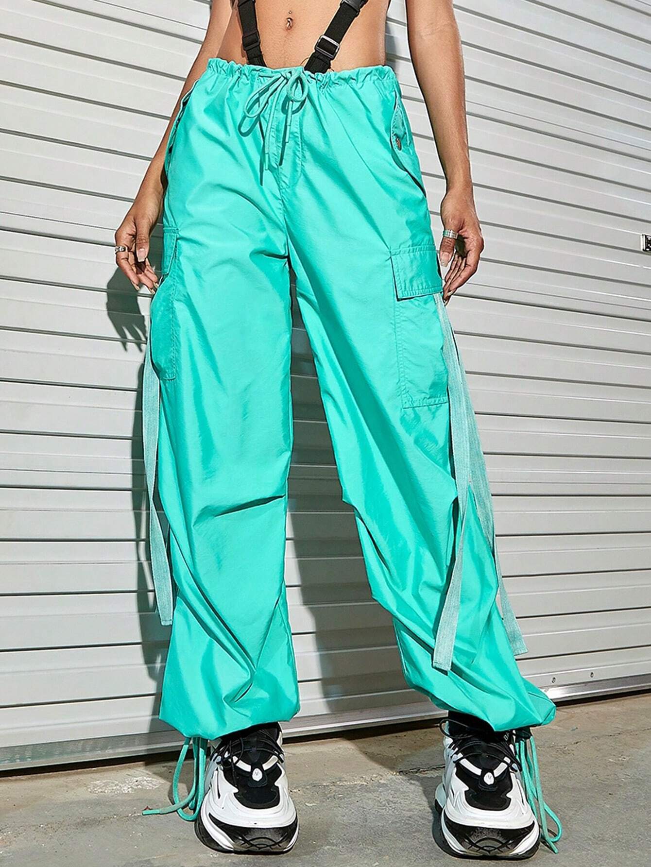 Elevated Waist Parachute Cargo PantsElevated Waist Parachute Cargo Pants - Image 31