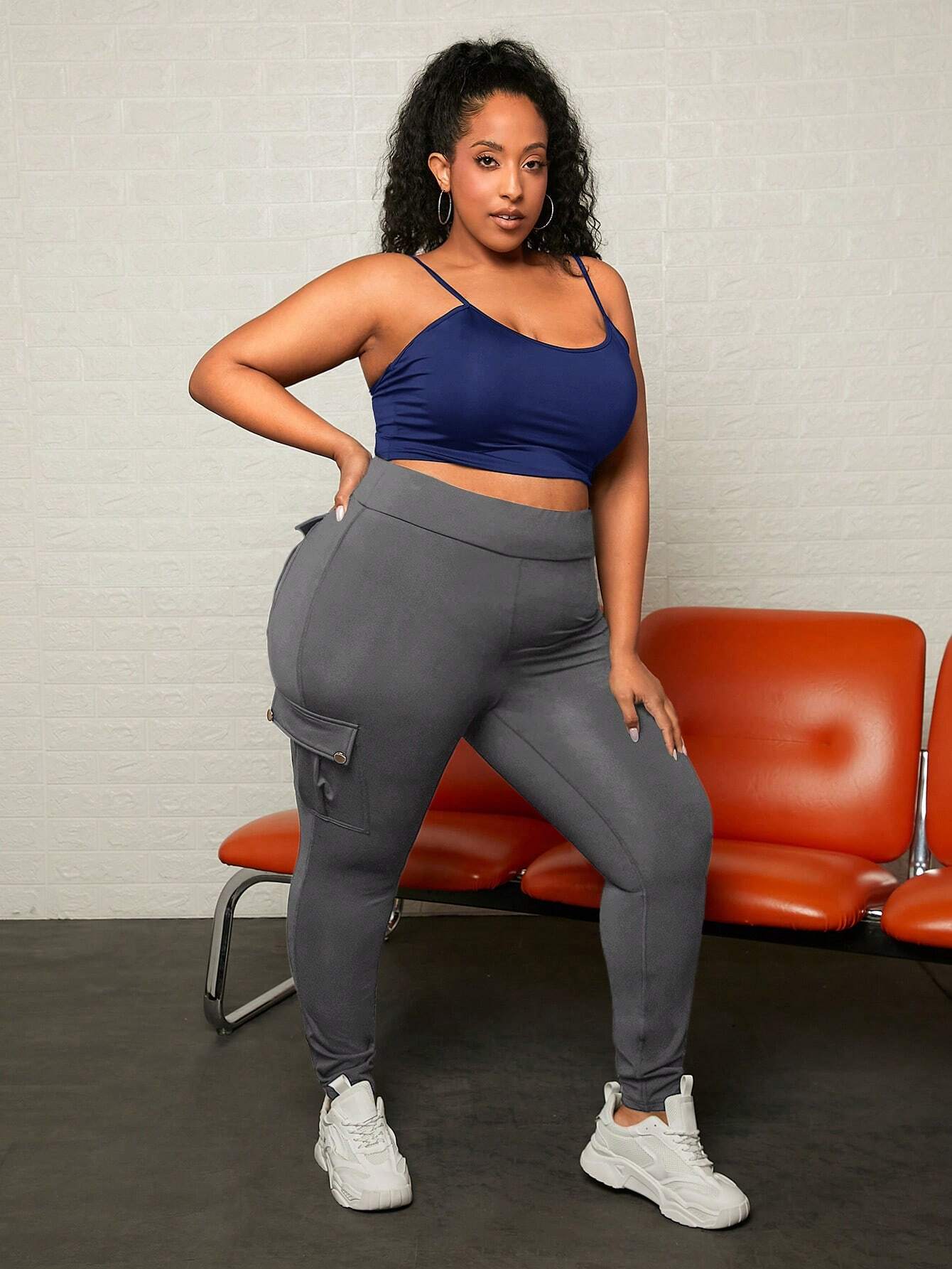 Form Fitting High Waist Cargo Pants – styled outfit view