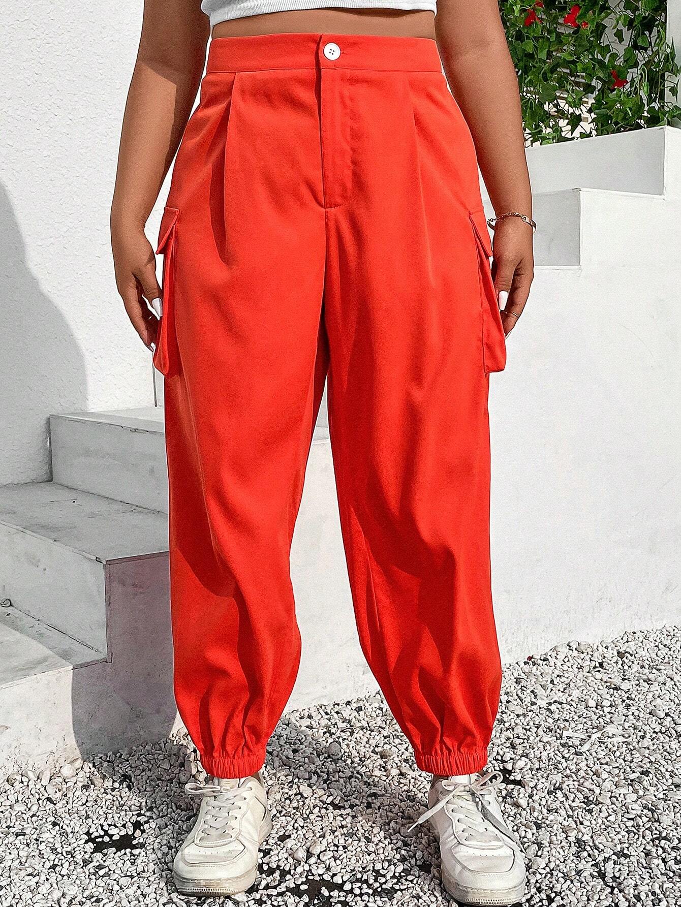 Casual Long Flap Pocket Side Cargo Pants – waistband detail
