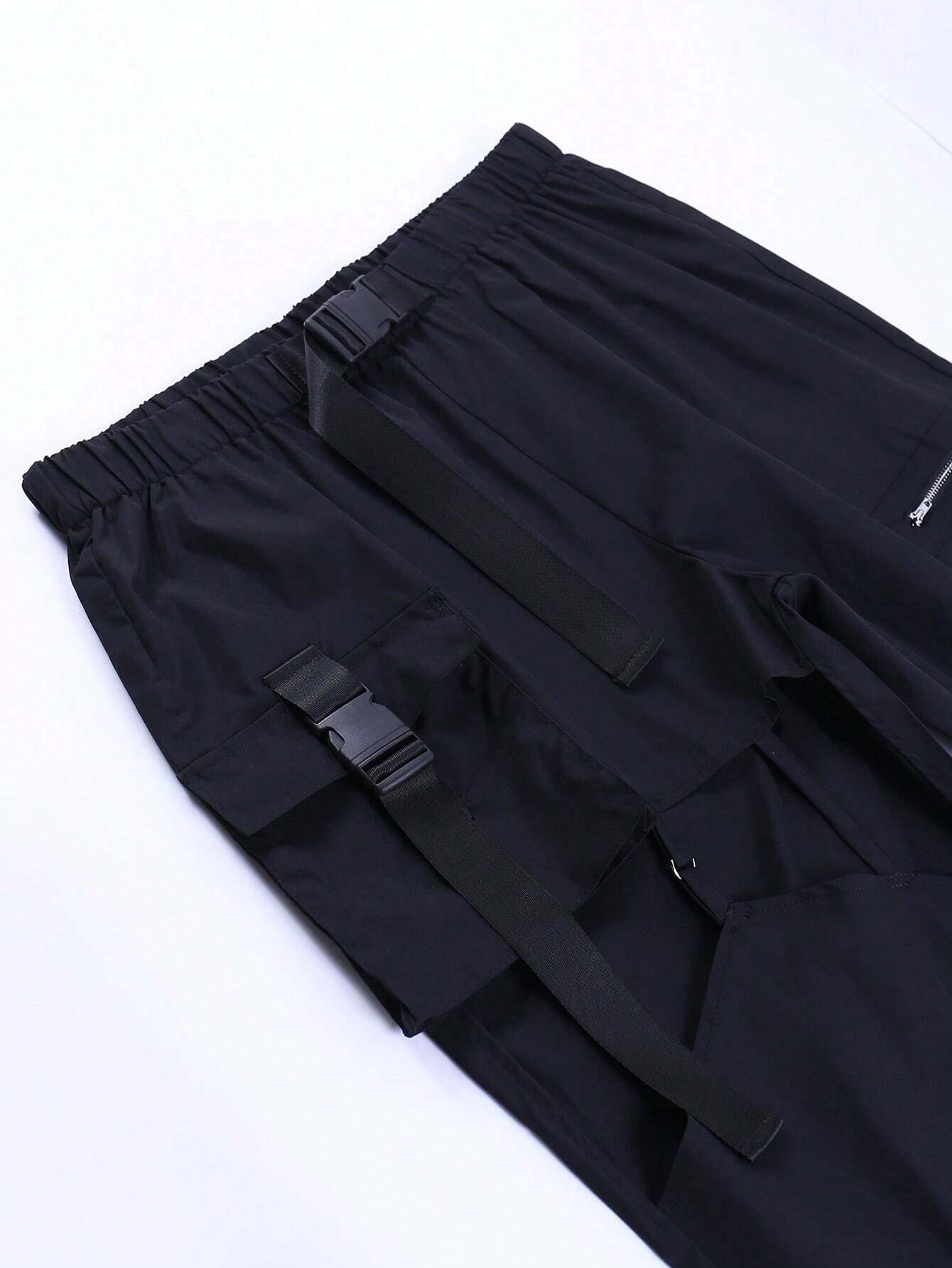 Flap Pocket Buckle Pants – waistband detail