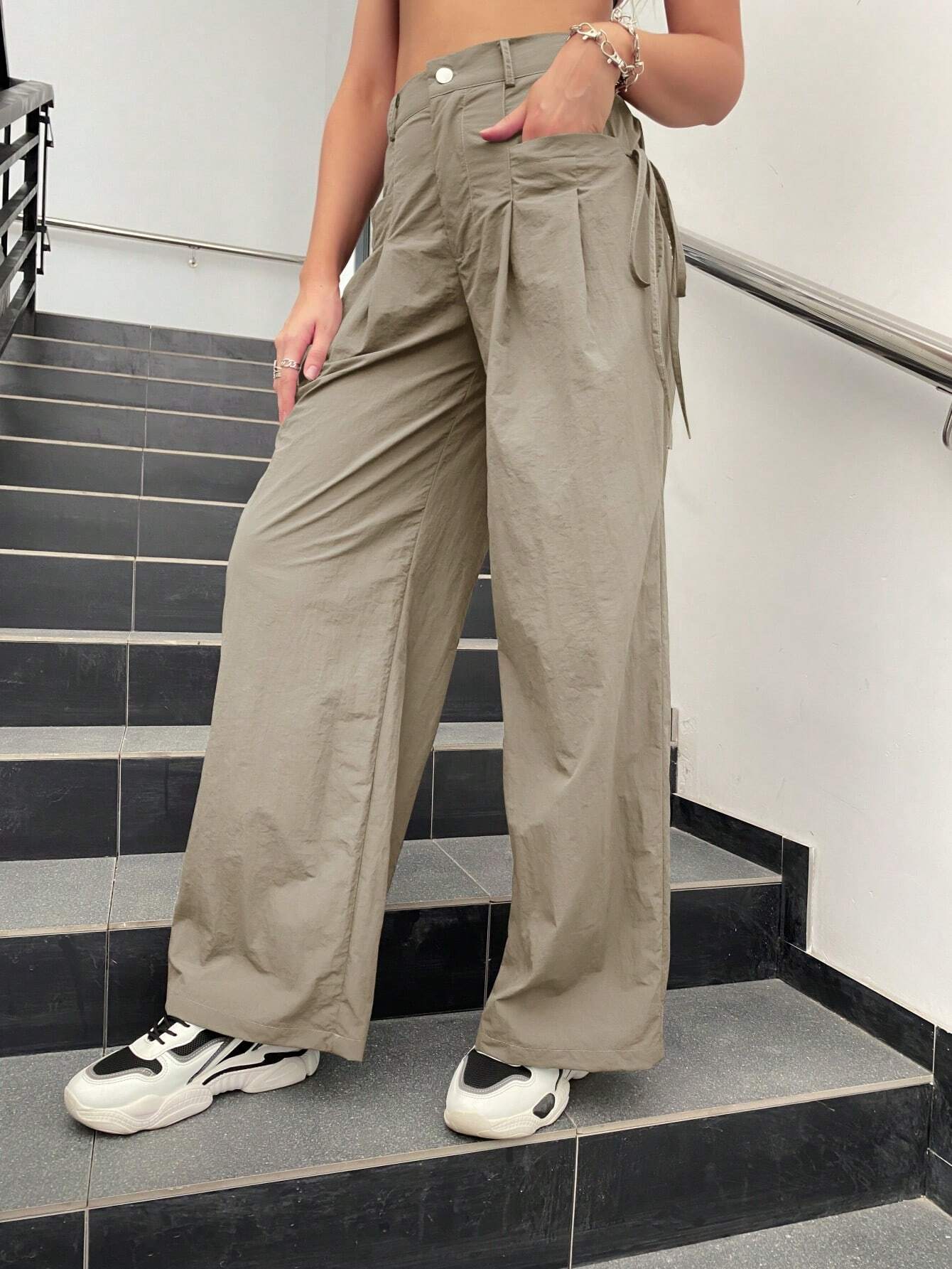 Ruched Knot Side Cargo Pants – lifestyle view 13