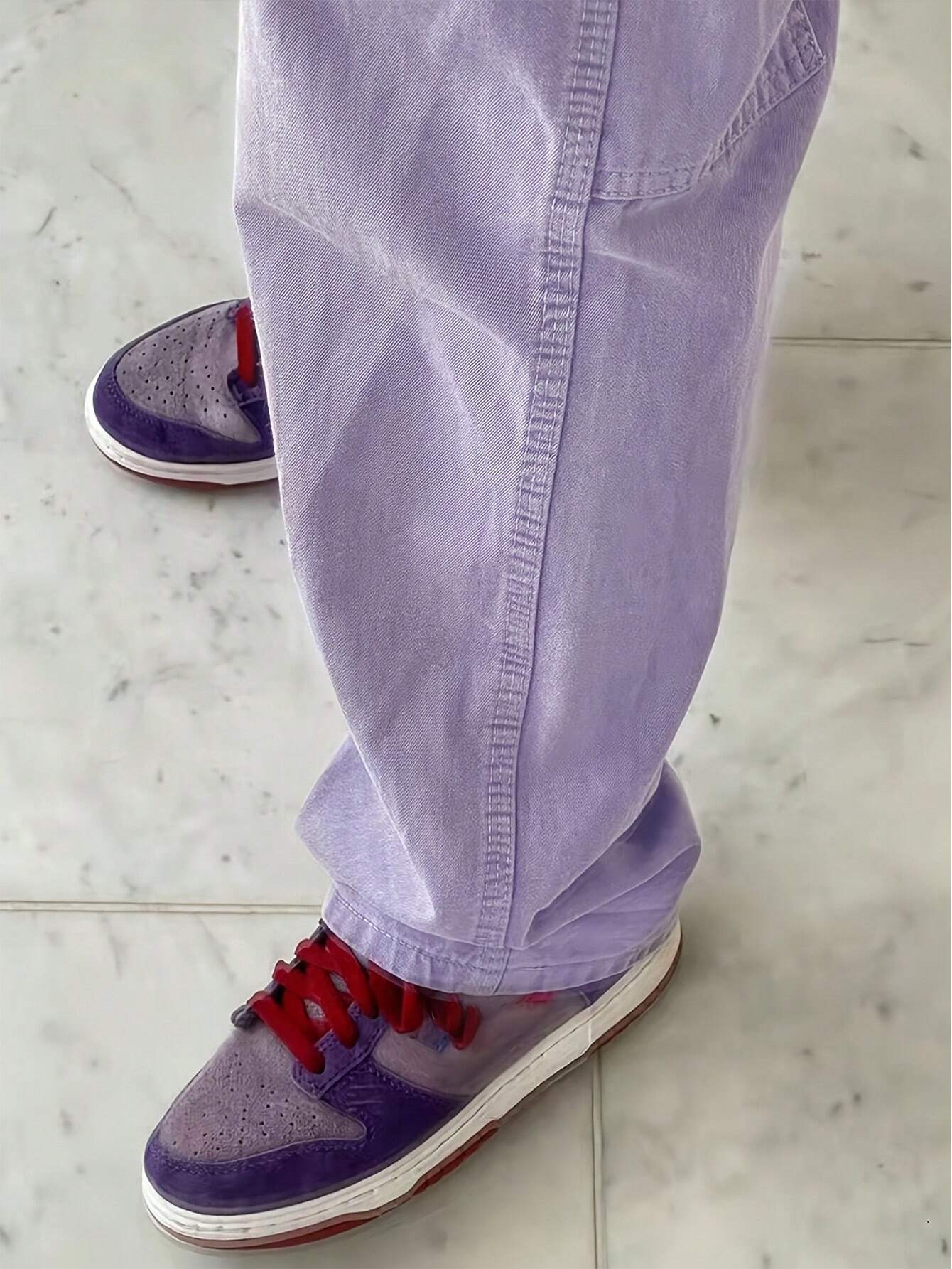 Solid Colored Flap Pocket Side Cargo Pants Style 1 – back view detail