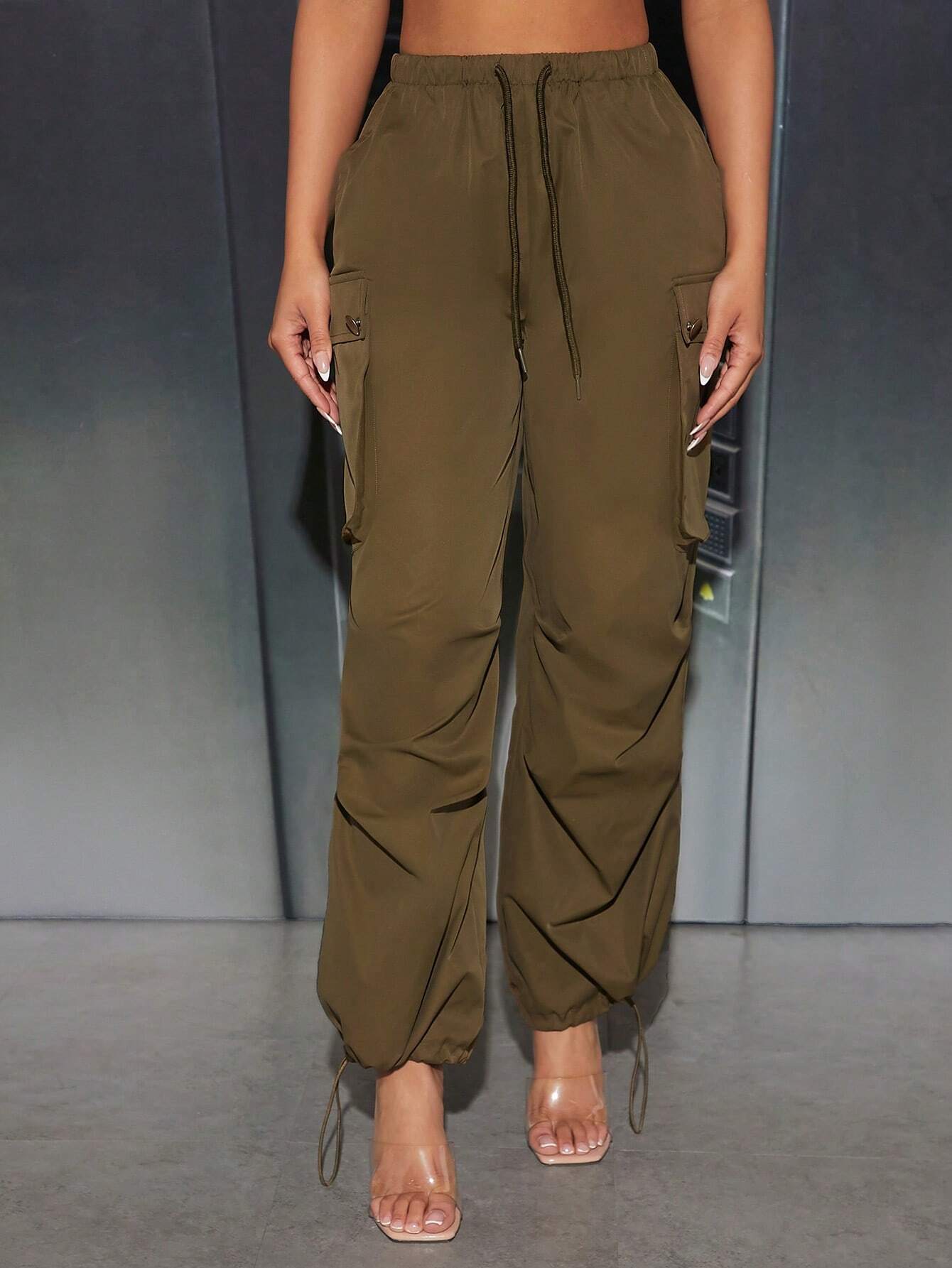 Drawstring Knot Cargo Pants – back view detail