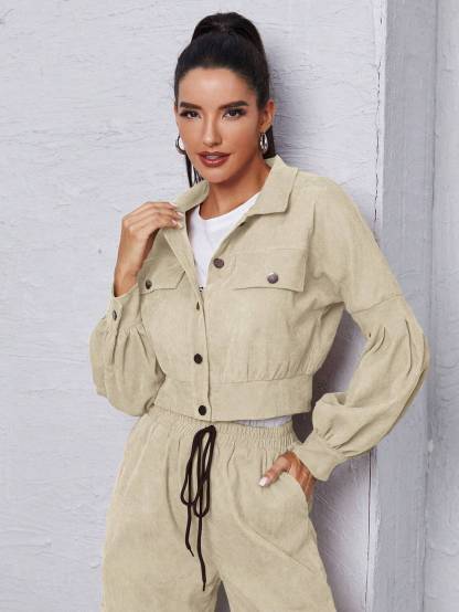 Jacket With Tie Front Cargo Pants