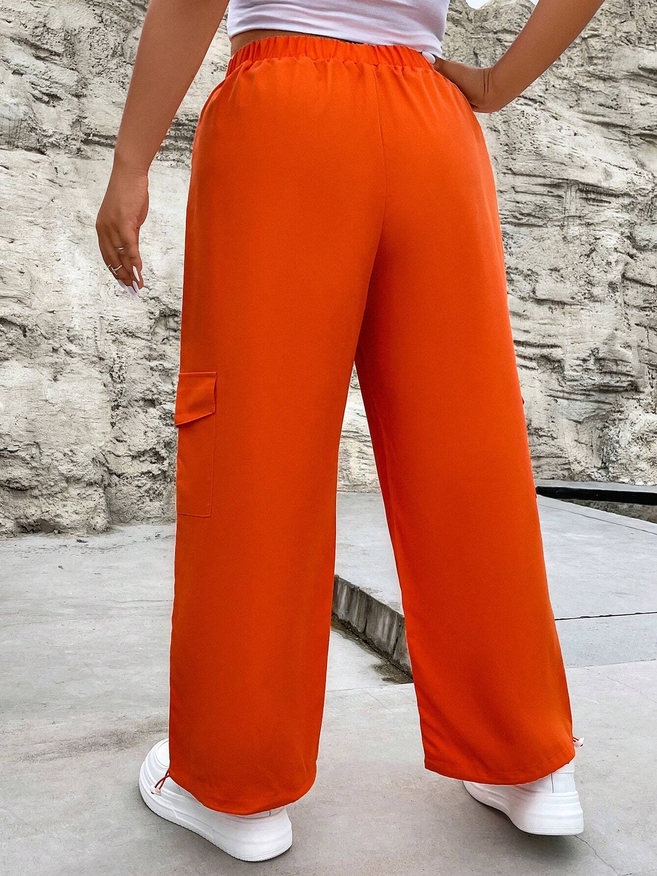 Flap Pocket Side Drawstring Waist Cargo Pants Style 6 – back view detail
