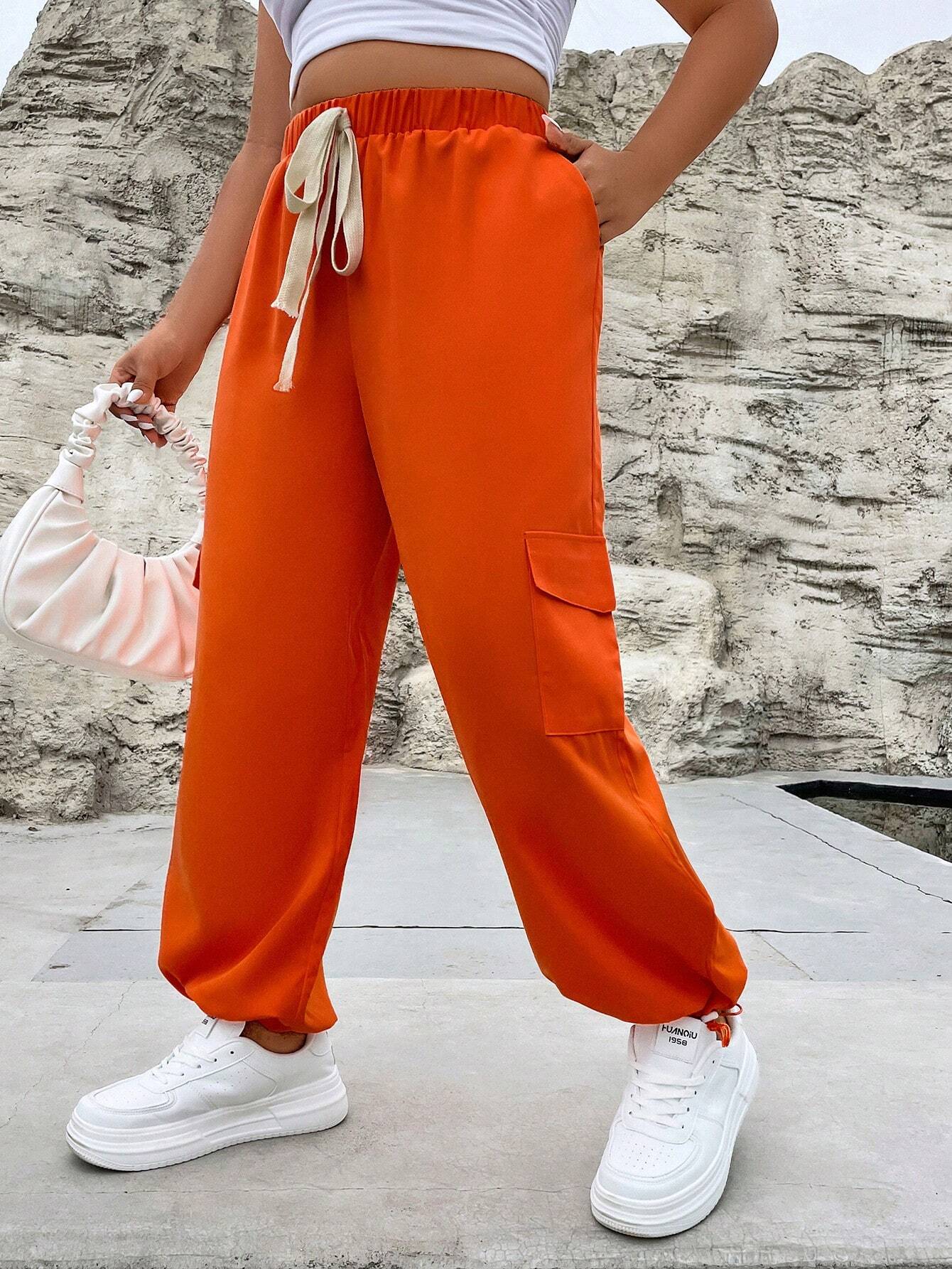 Flap Pocket Side Drawstring Waist Cargo Pants Style 6 – waistband detail