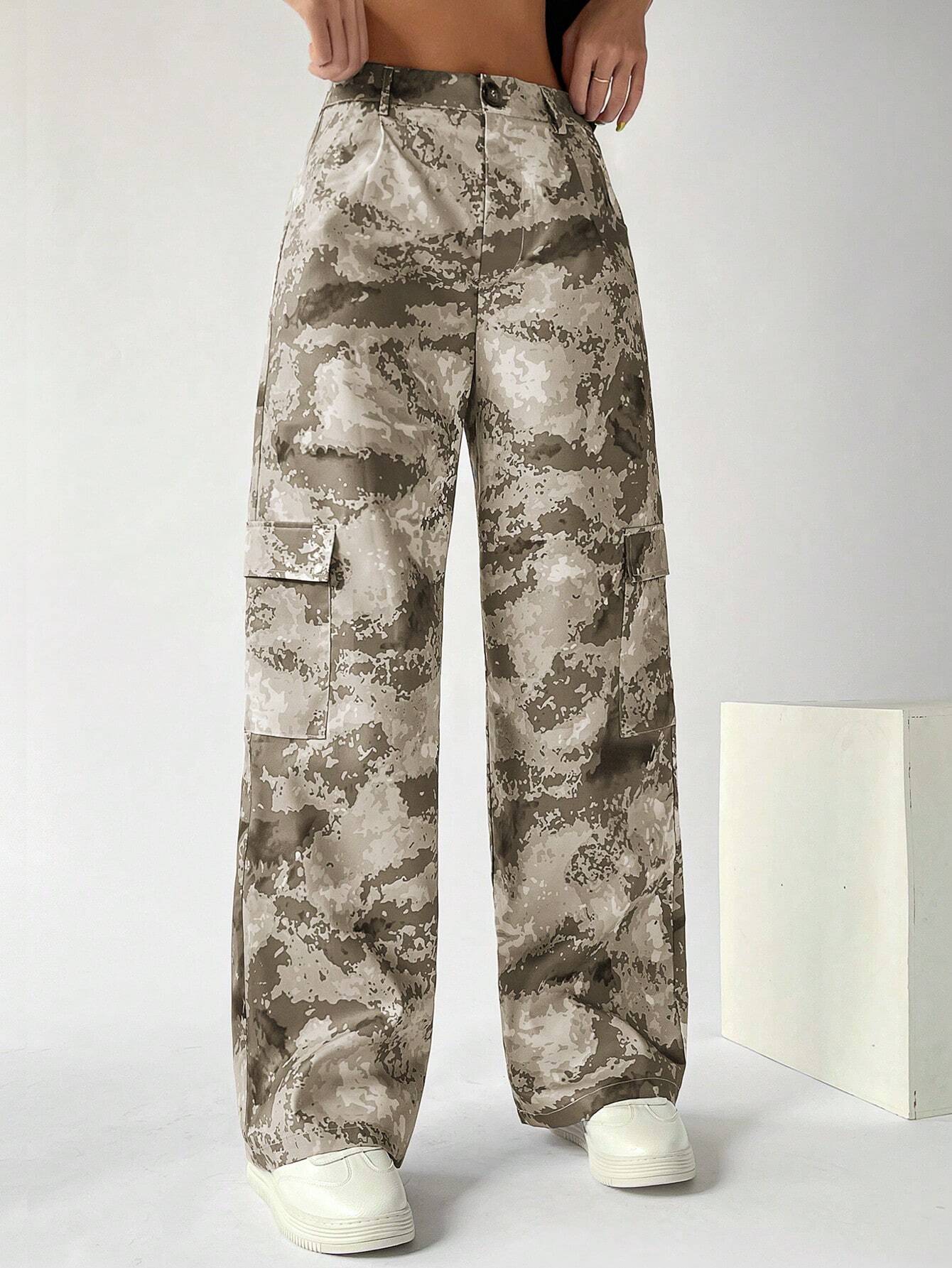 Camo Print Gorpcore Cargo Pants – lifestyle view 17