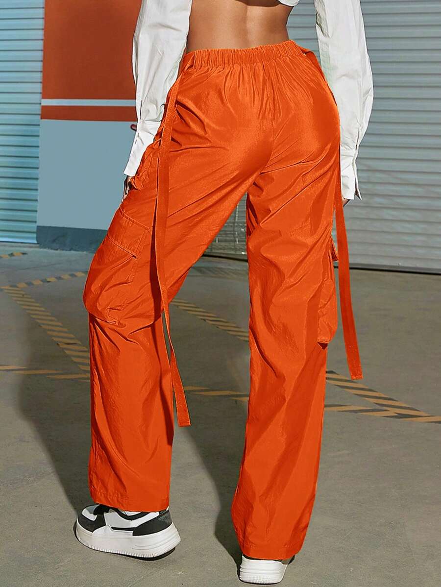 Casual Street Flap Pocket Side Cargo Pants – side profile view