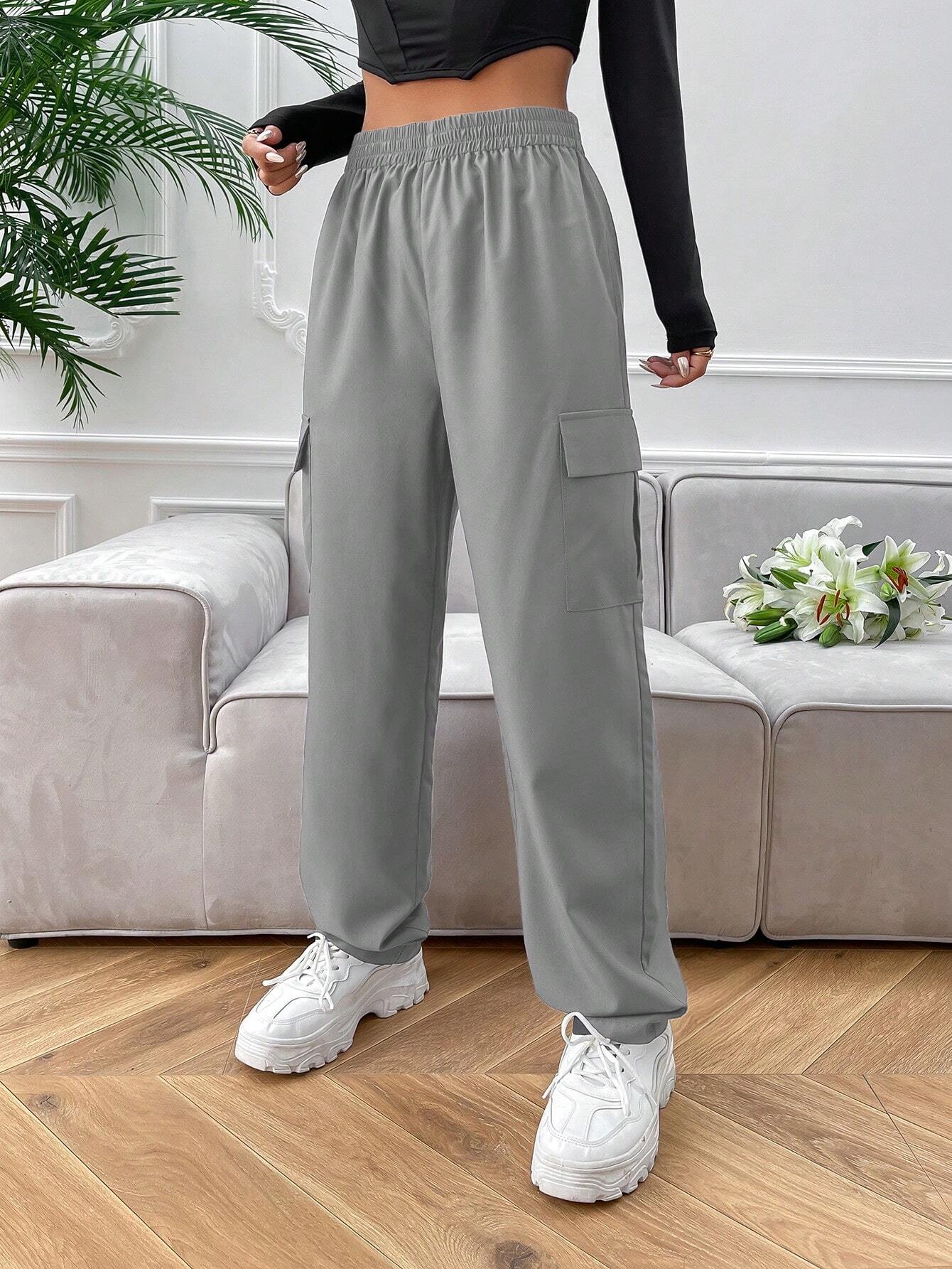Flap Pocket Polyester Cargo Pants – styled outfit view