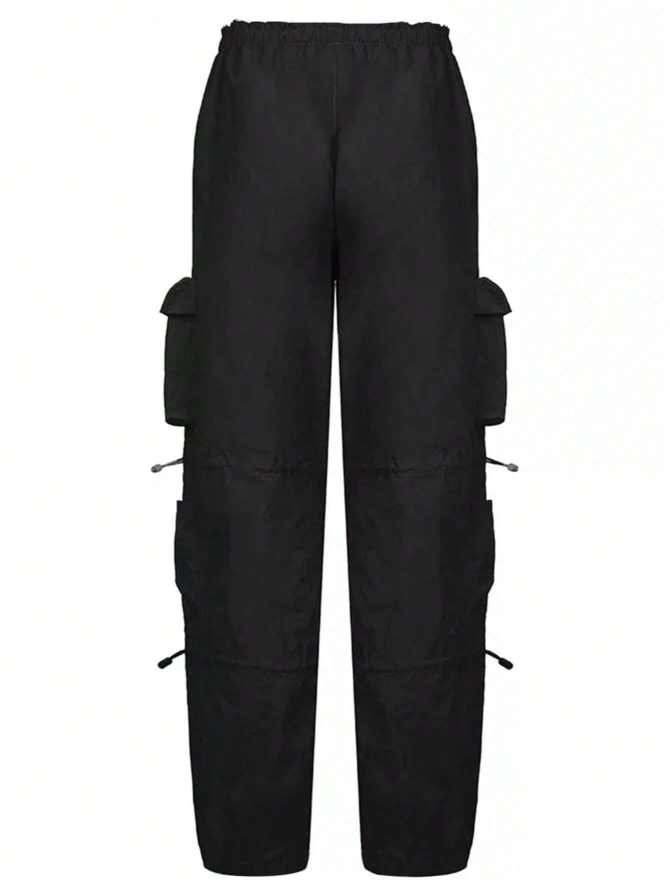 Flap Pocket Side Drawstring Waist Cargo Pant – back view detail