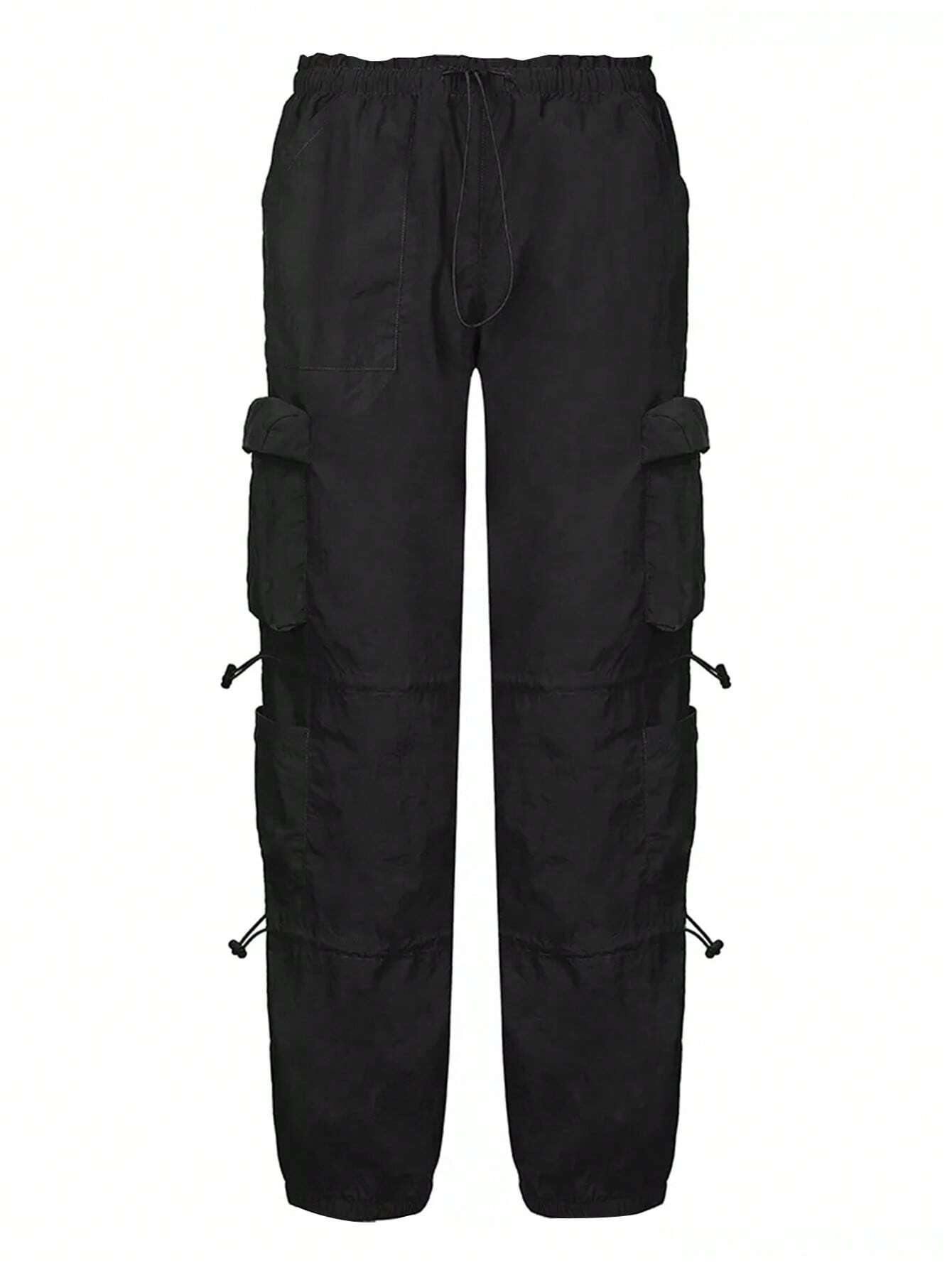 Flap Pocket Side Drawstring Waist Cargo Pant – waistband detail