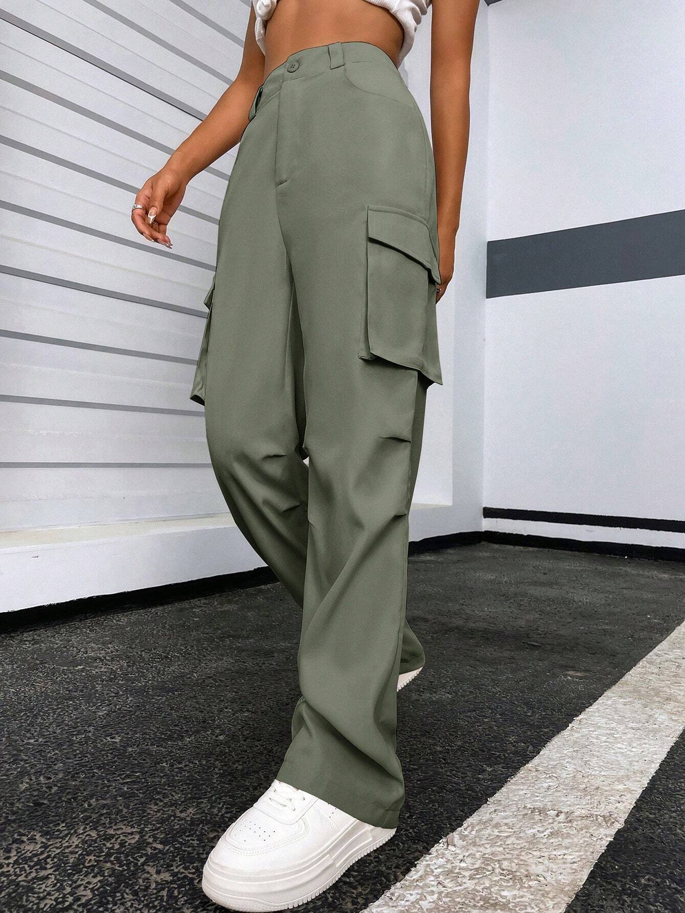 Regular Fit High Waist Cargo Pants – lifestyle view 16
