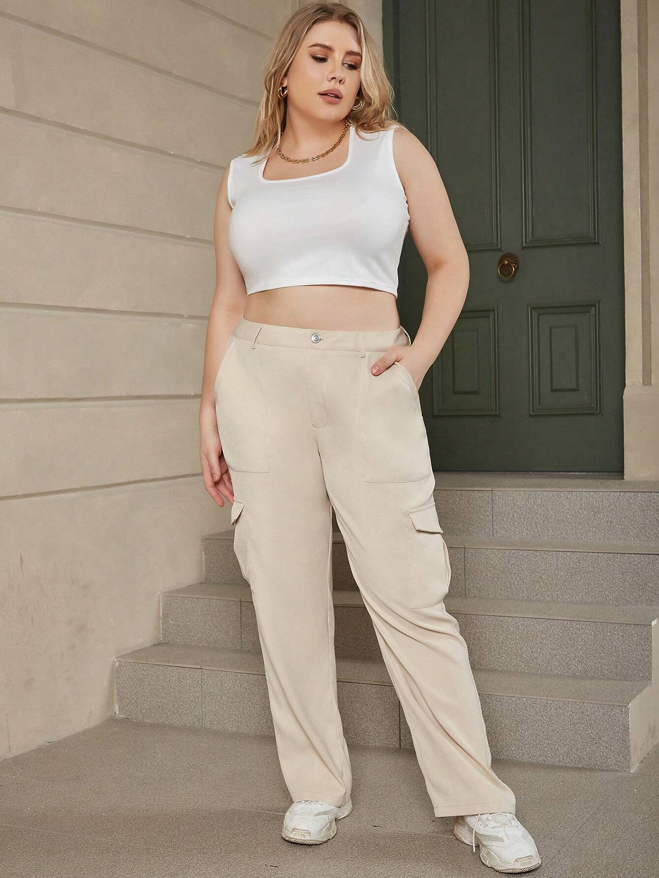 Flap Side Pocket Casual Cargo Pants Style 19 – back view detail