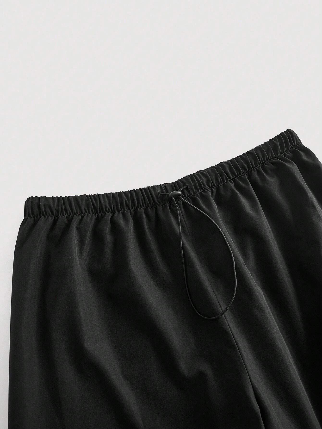 Utility Style Drawstring Cargo Pants – pocket detail close-up