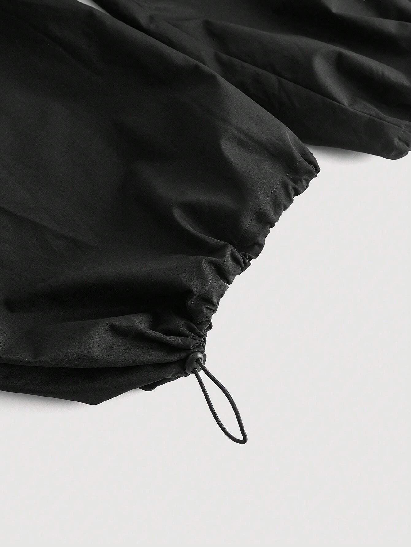 Utility Style Drawstring Cargo Pants – waistband detail