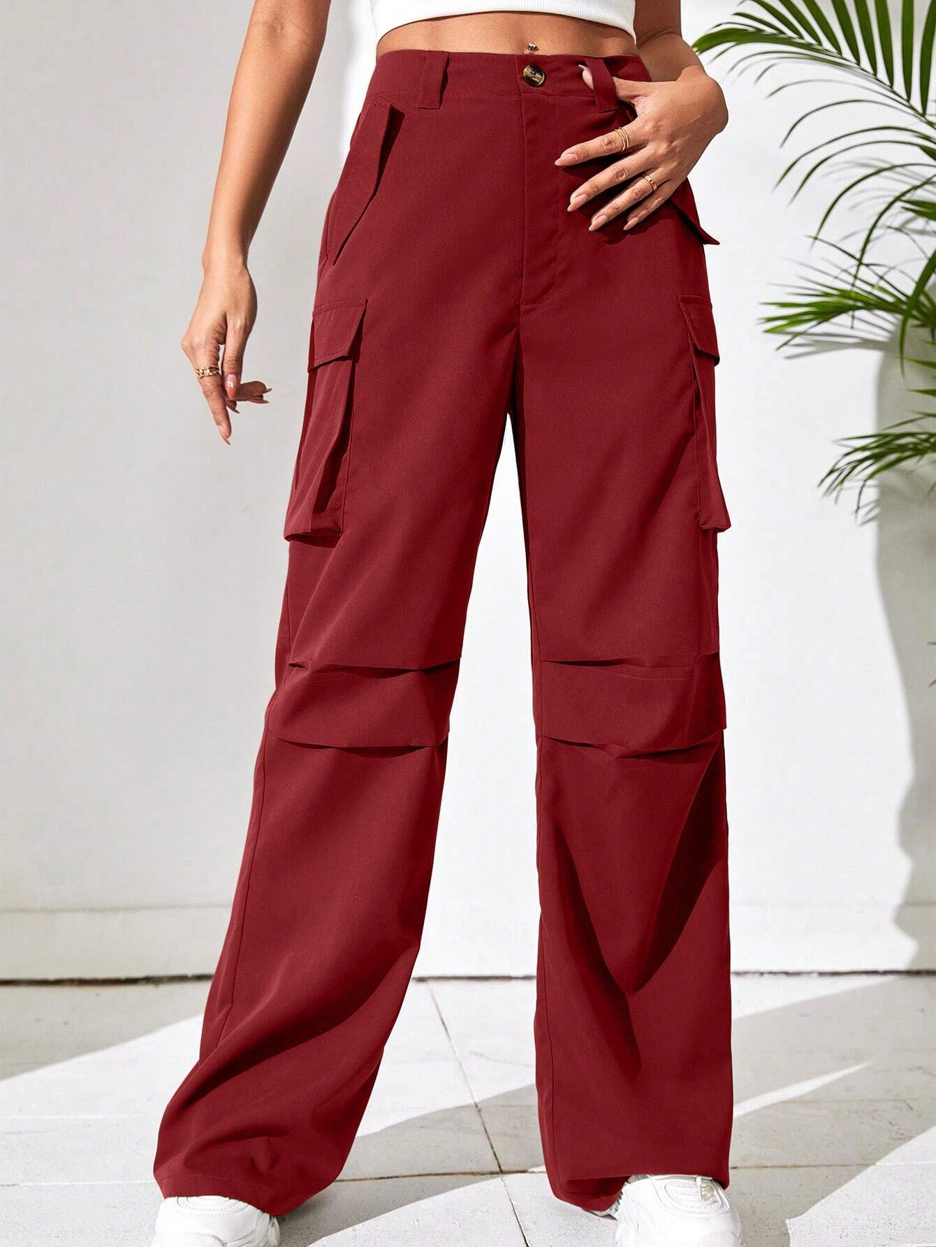 Non Stretch Loose Fit Wide Leg Pants – lifestyle view 11