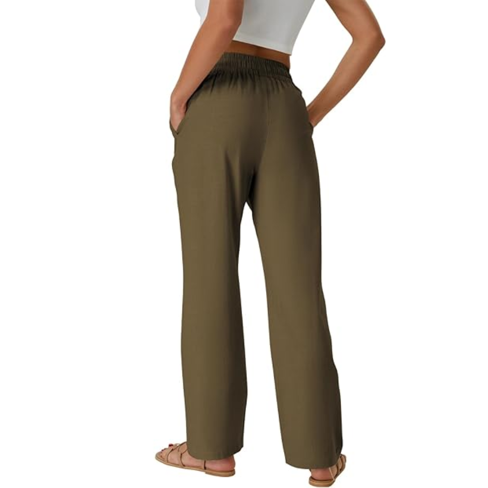 Casual High Rise Loose Fit Summer Pants With Side Pockets – lifestyle view 11