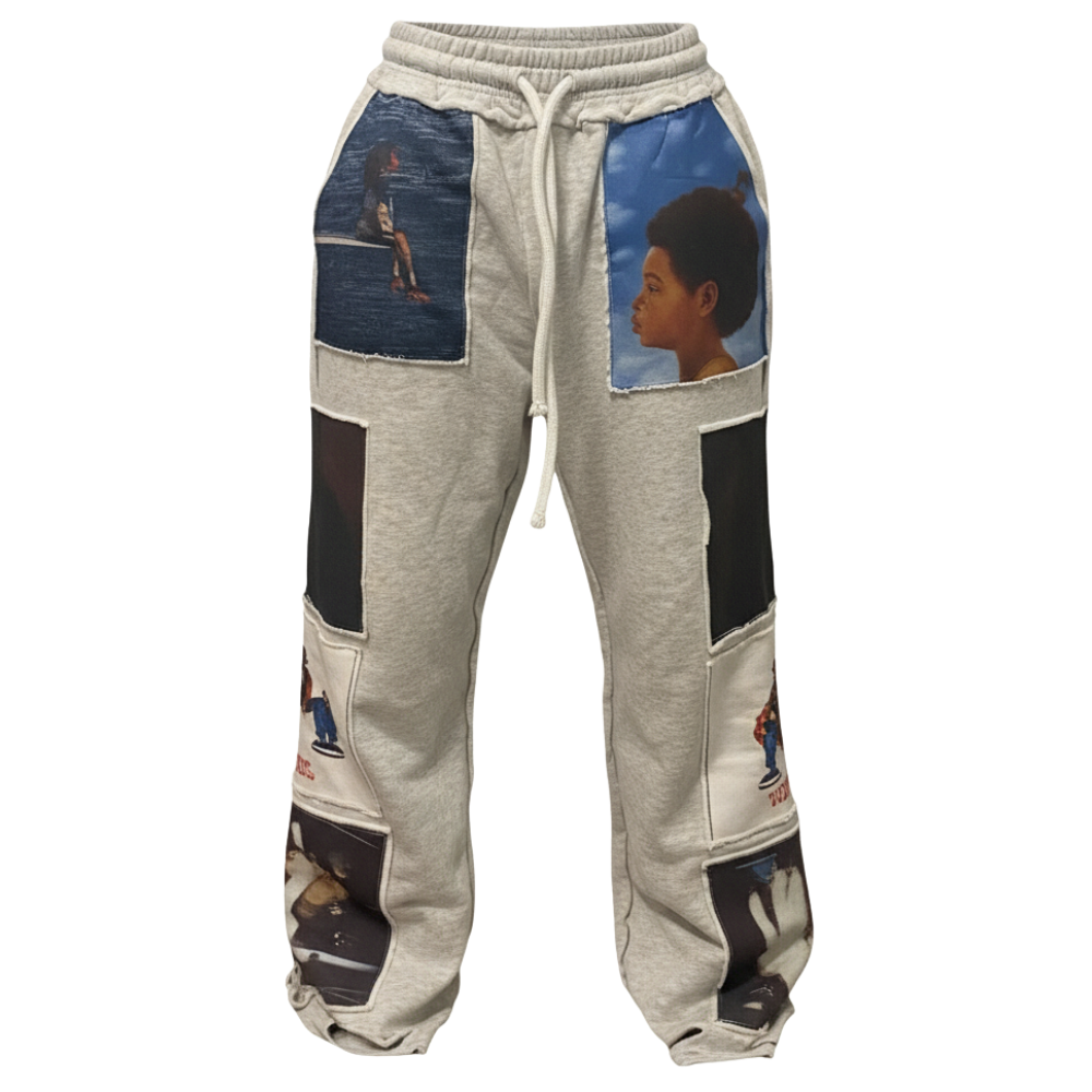 Artistic Album Cover Sweatpants For Women – women's cargo pants front view