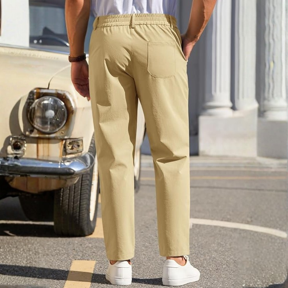 Slim Fit Golf Pants With Stretch Comfort And Cropped Style For Men – lifestyle view 15