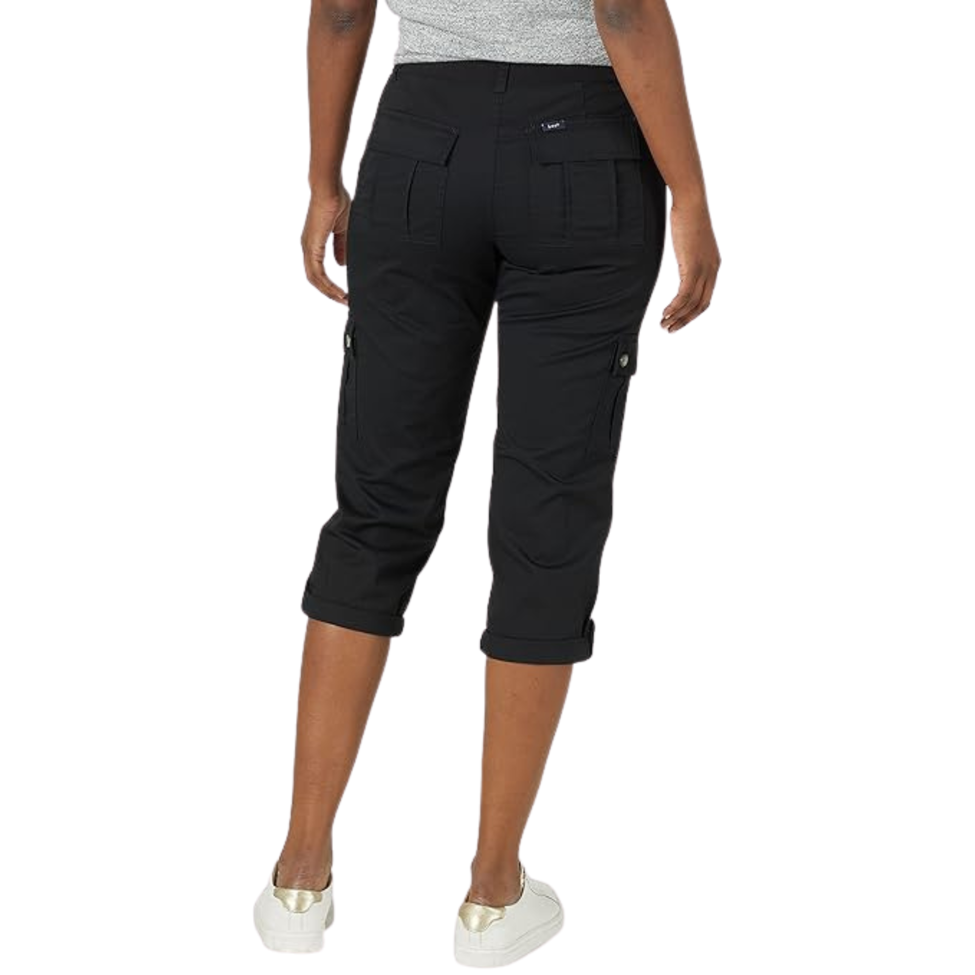 Comfortable And Casual Utility Capri Pants With Pockets For Women – model wearing view