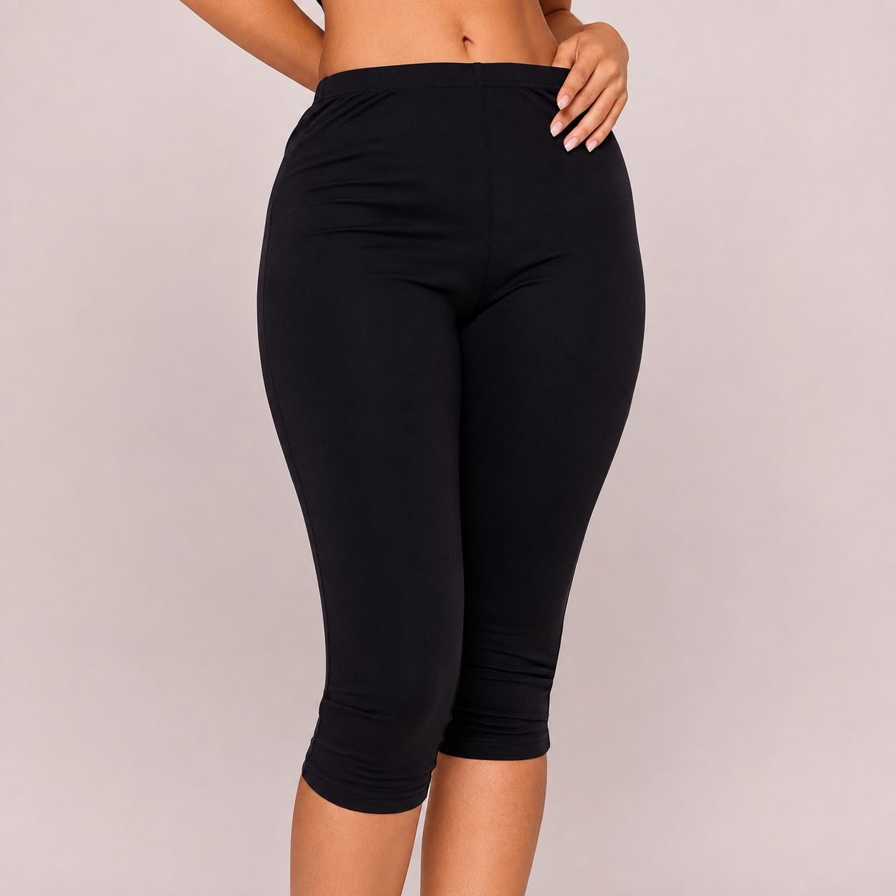 Soft Touch Elasticated Capri Leggings For Women