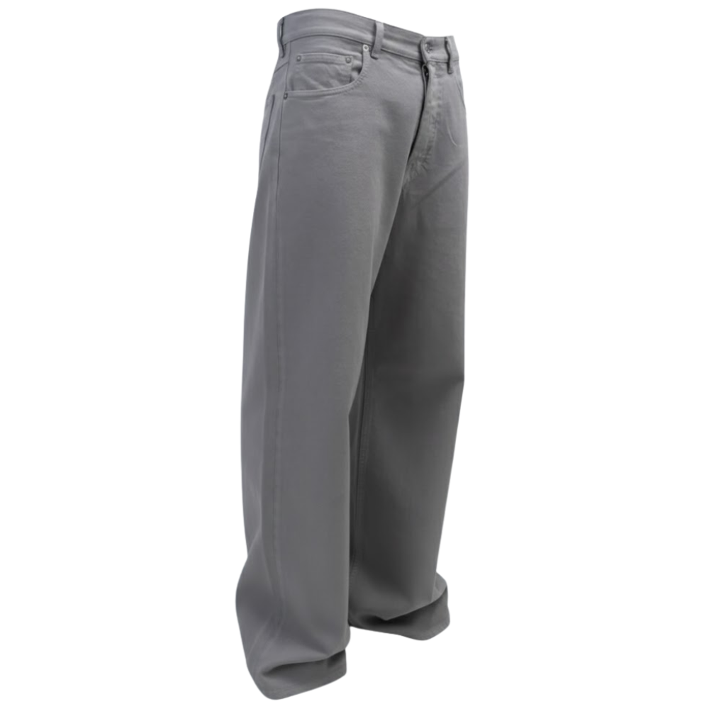 Casual Wide Leg Raw Denim Jeans for Men