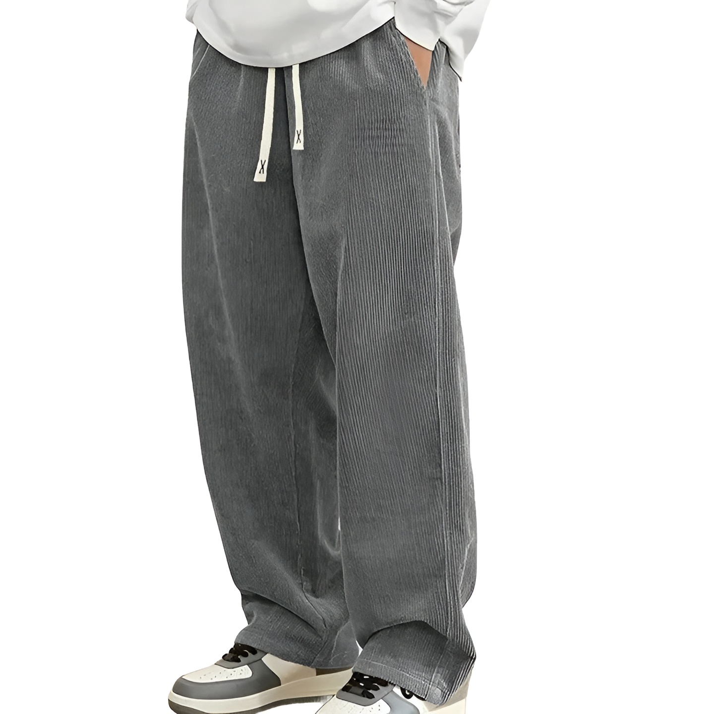 Casual Loose Fit Pants With Pockets For Men – back view detail