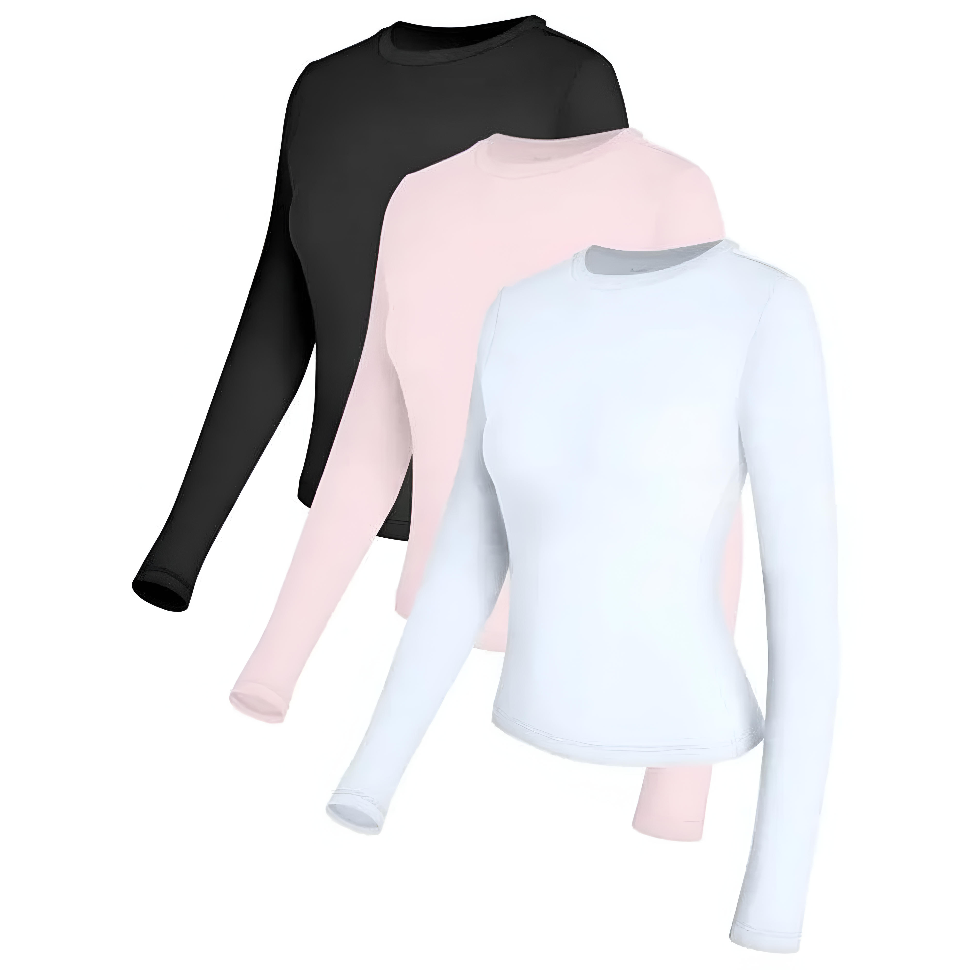 Set Of 3 Slim Fit Long Sleeve Top For Women – back view detail