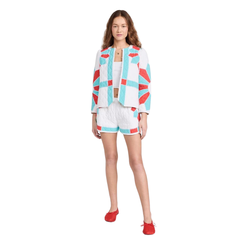 Quilted Design Summer Shorts – side profile view