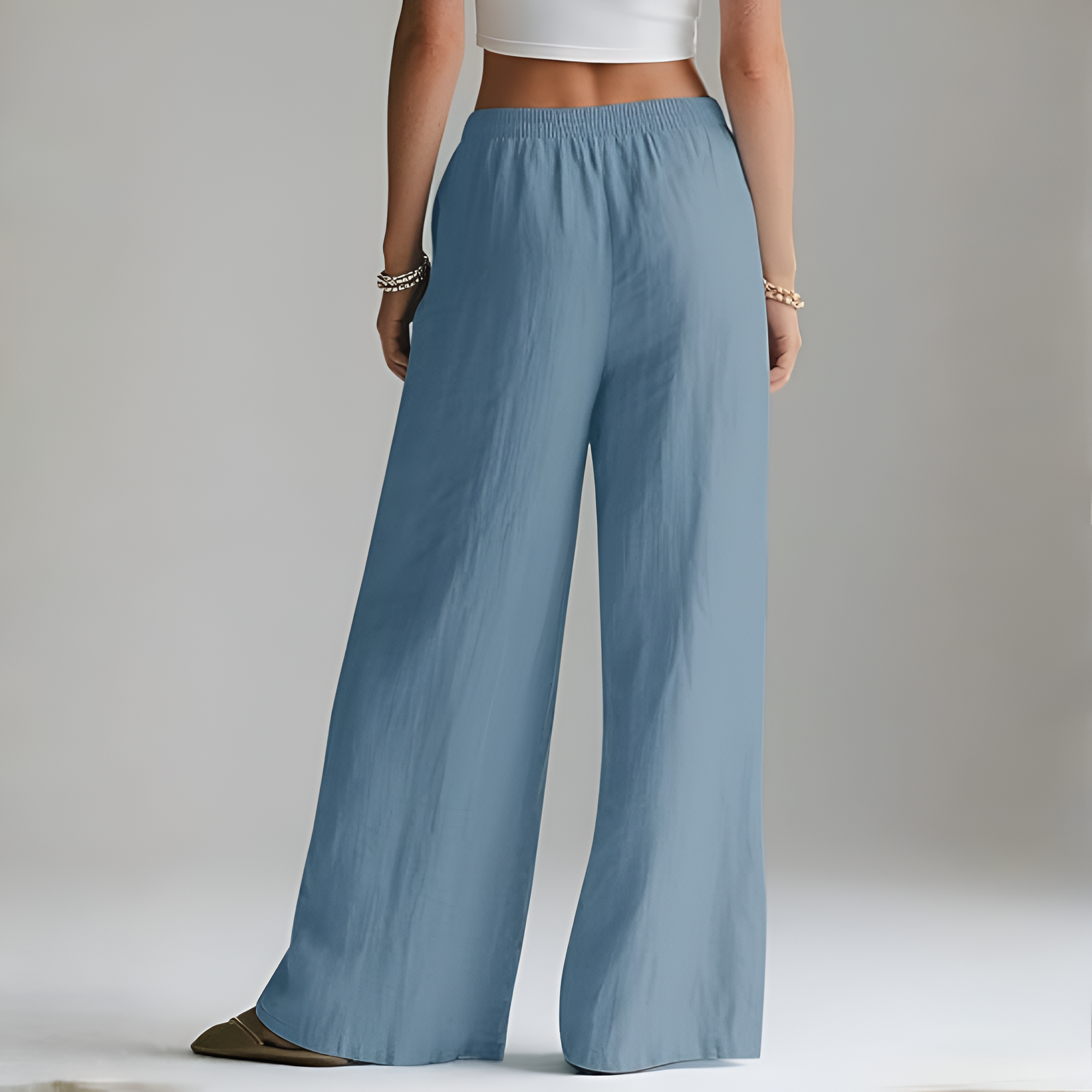 Wide Fit Summer Flowy Palazzo Pants For Women  – lifestyle view 23