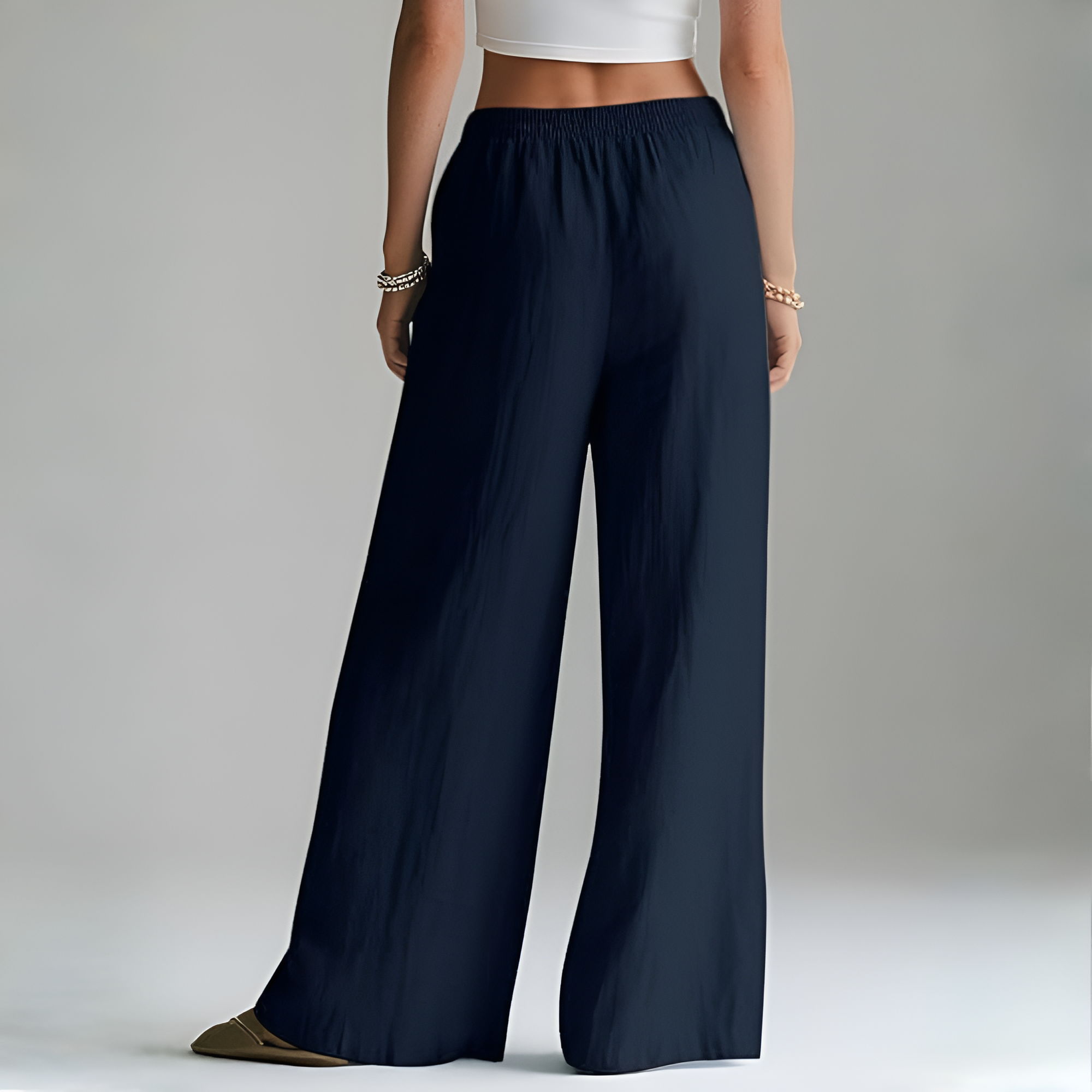 Wide Fit Summer Flowy Palazzo Pants For Women  – lifestyle view 21